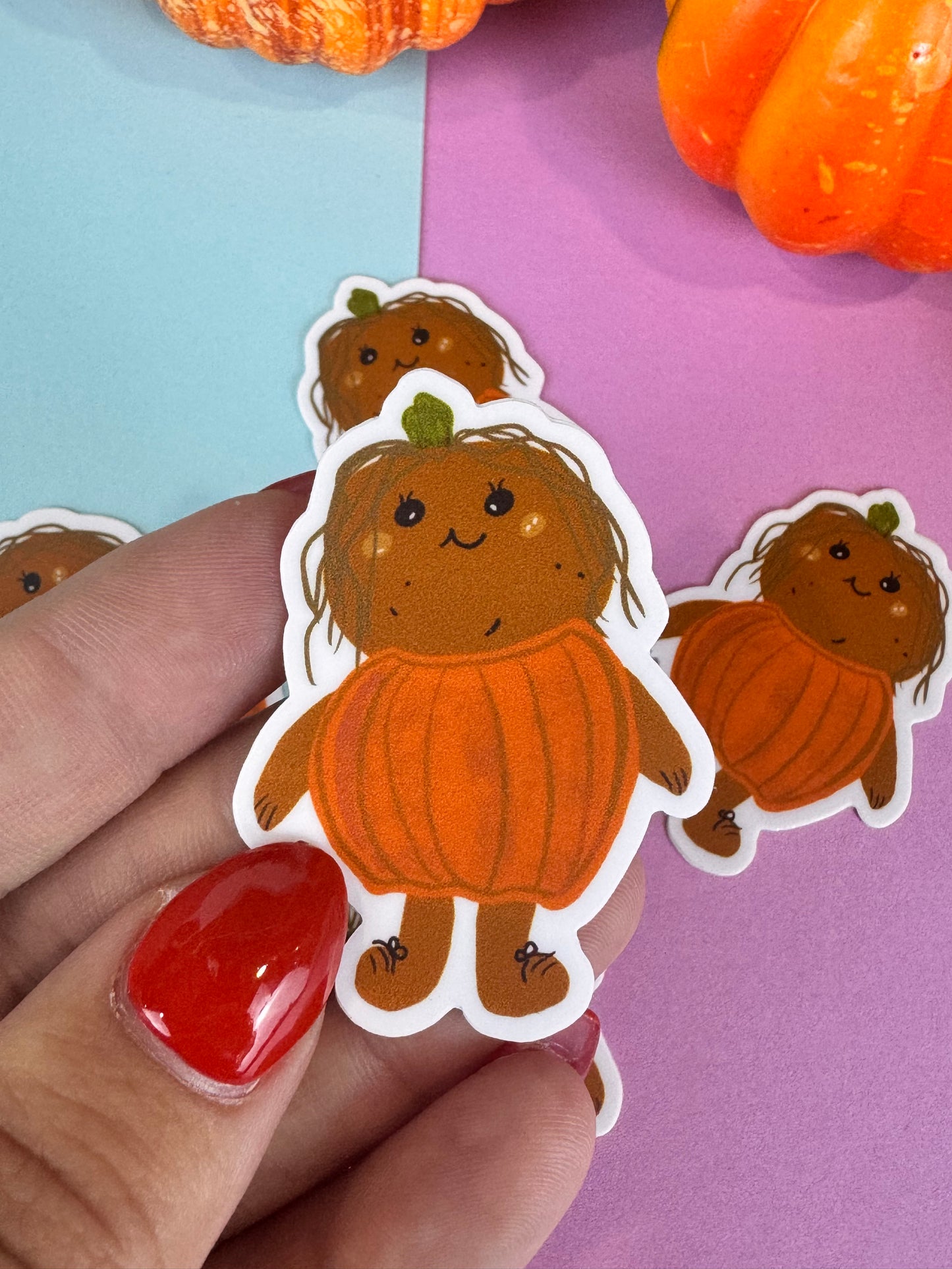 Patch The Spud-Pumpkin Die Cut Sticker, Fall Planner Stickers, 2 Inch