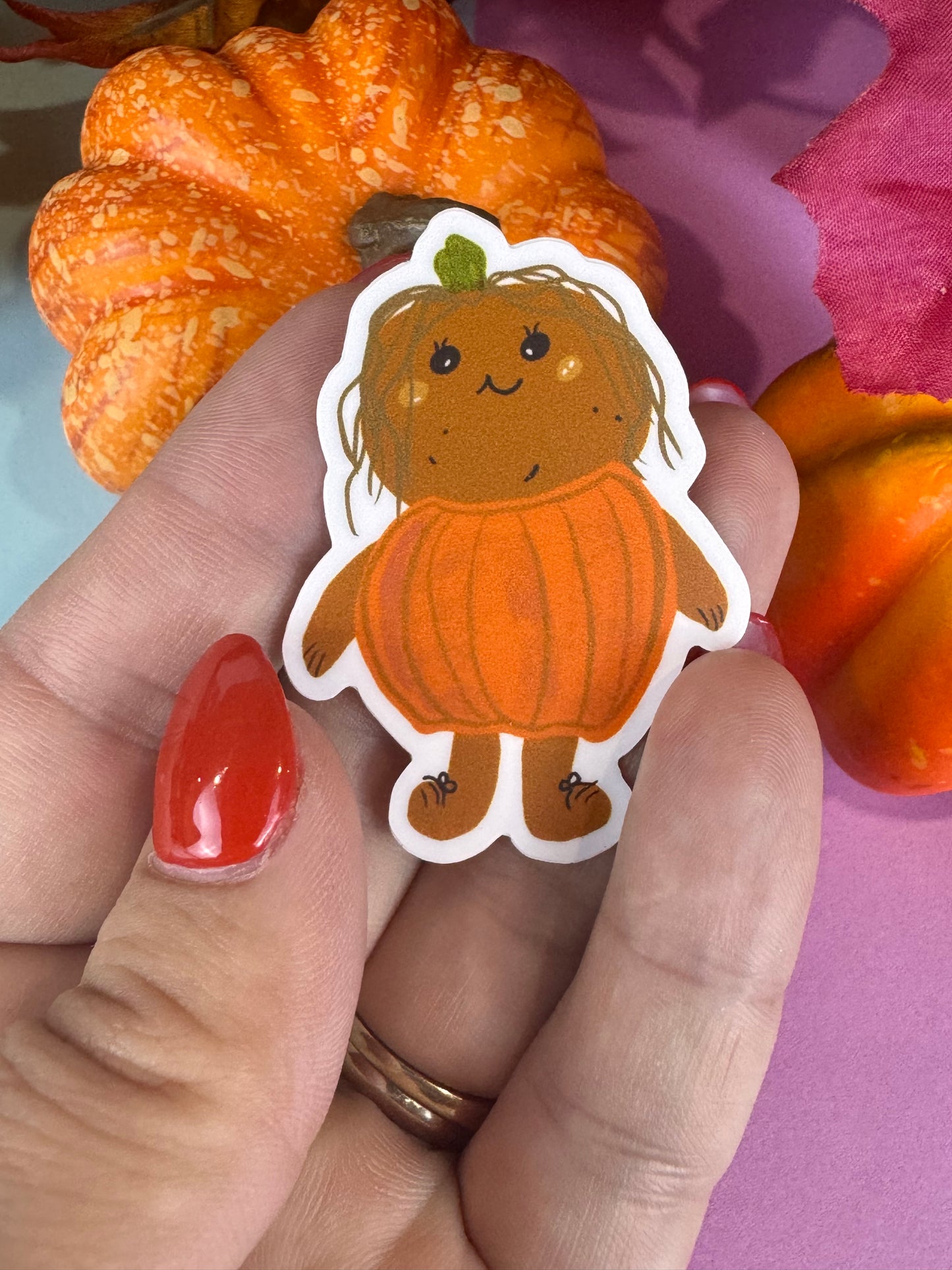 Patch The Spud-Pumpkin Die Cut Sticker, Fall Planner Stickers, 2 Inch