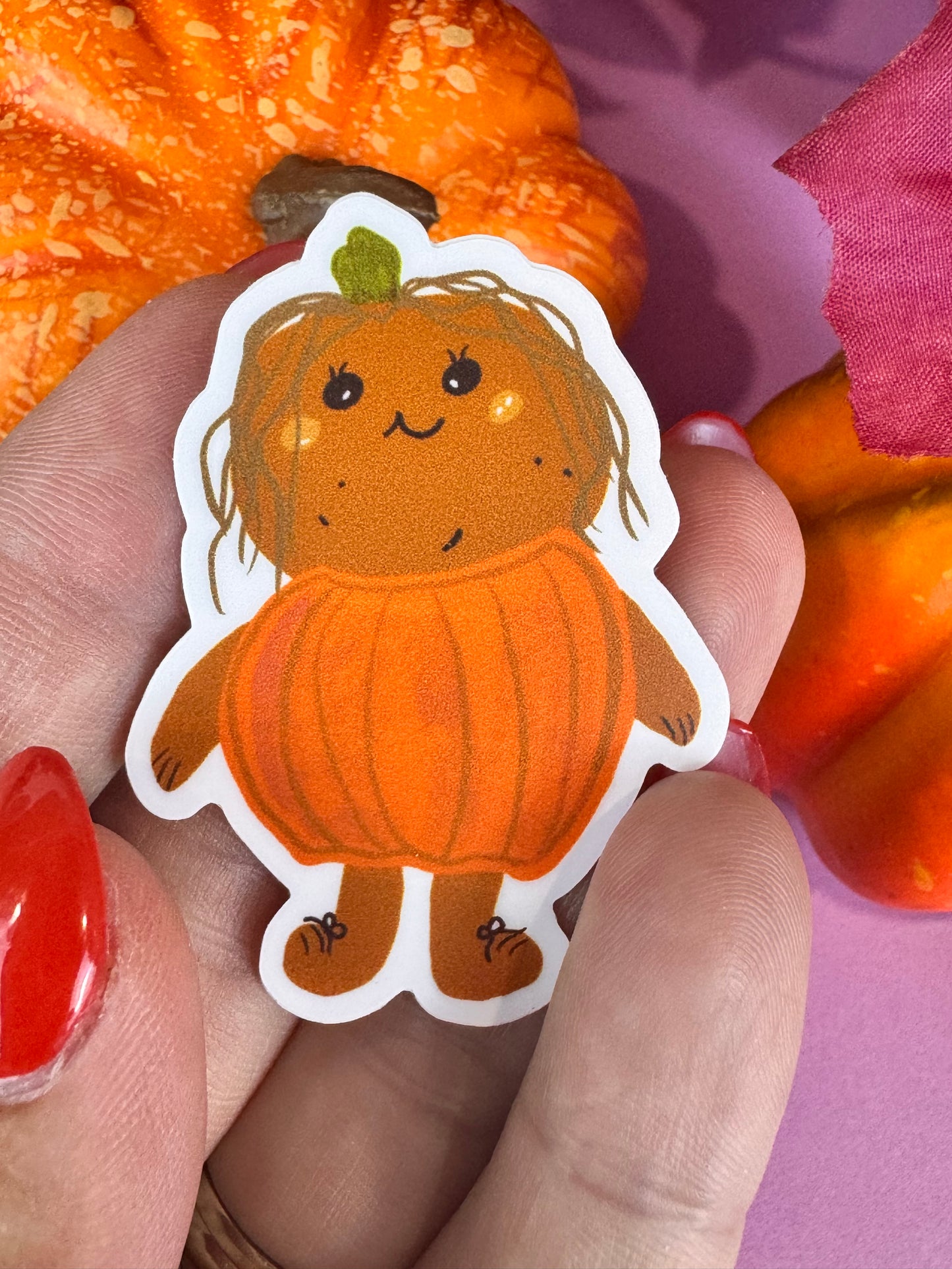 Patch The Spud-Pumpkin Die Cut Sticker, Fall Planner Stickers, 2 Inch