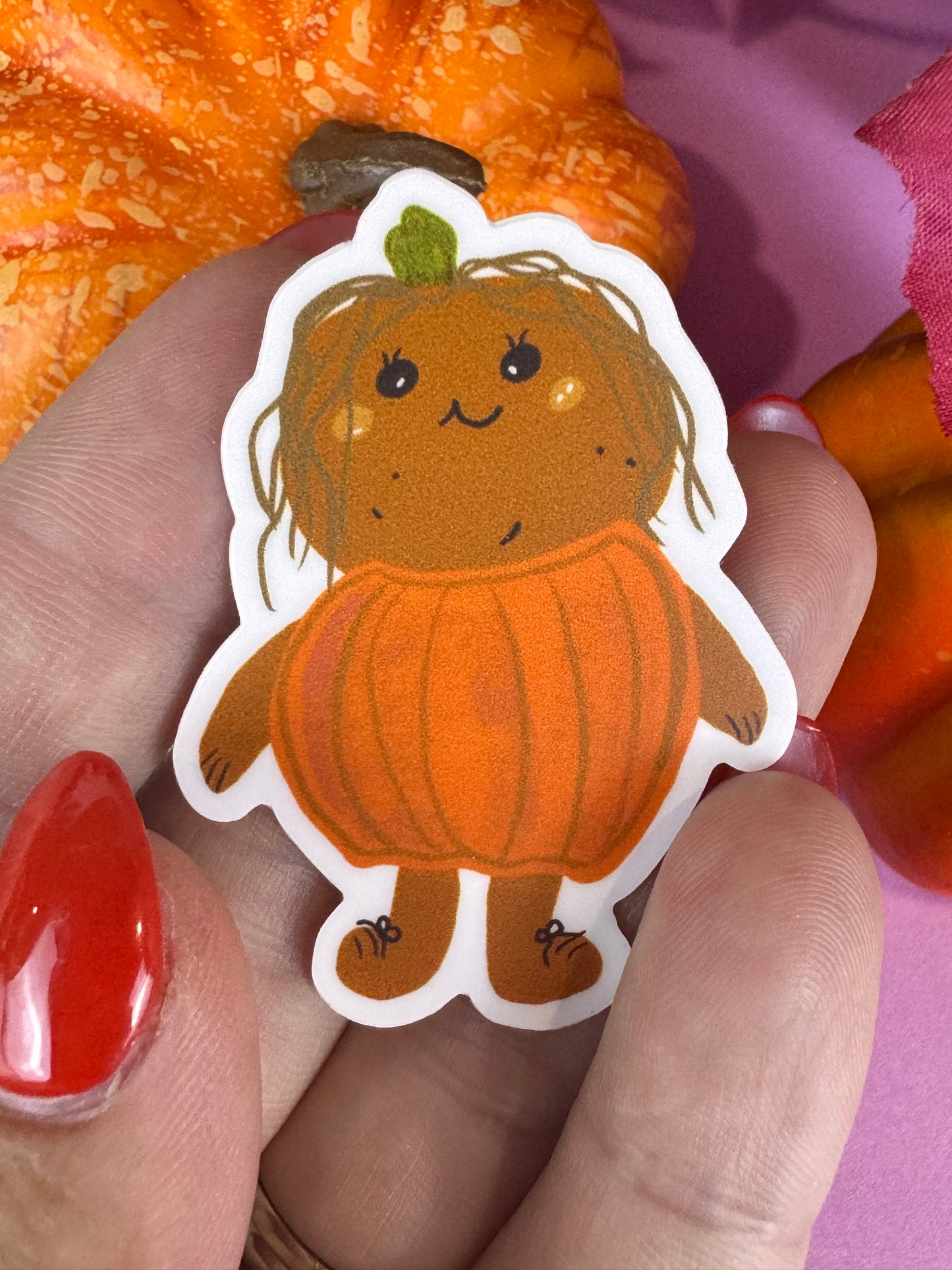 Patch The Spud-Pumpkin Die Cut Sticker, Fall Planner Stickers, 2 Inch