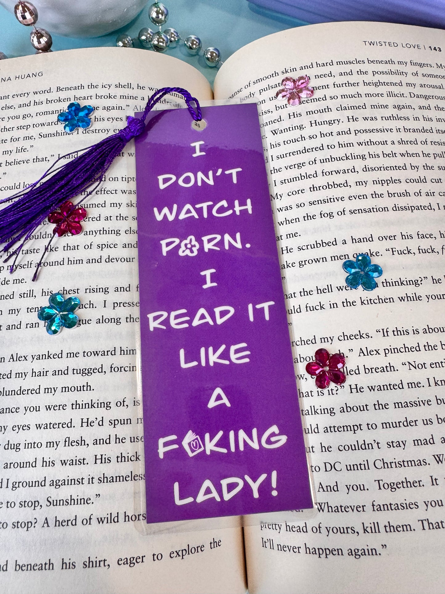 Smut Lovers Bookmark, Funny Adult Page Saver, 1 Bookmark in Pink, Purple, Or Blue