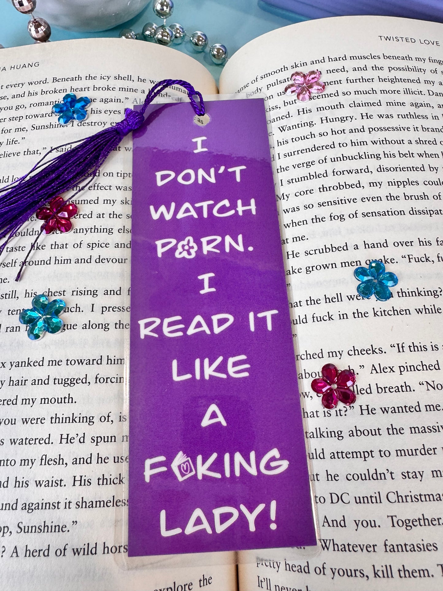 Smut Lovers Bookmark, Funny Adult Page Saver, 1 Bookmark in Pink, Purple, Or Blue