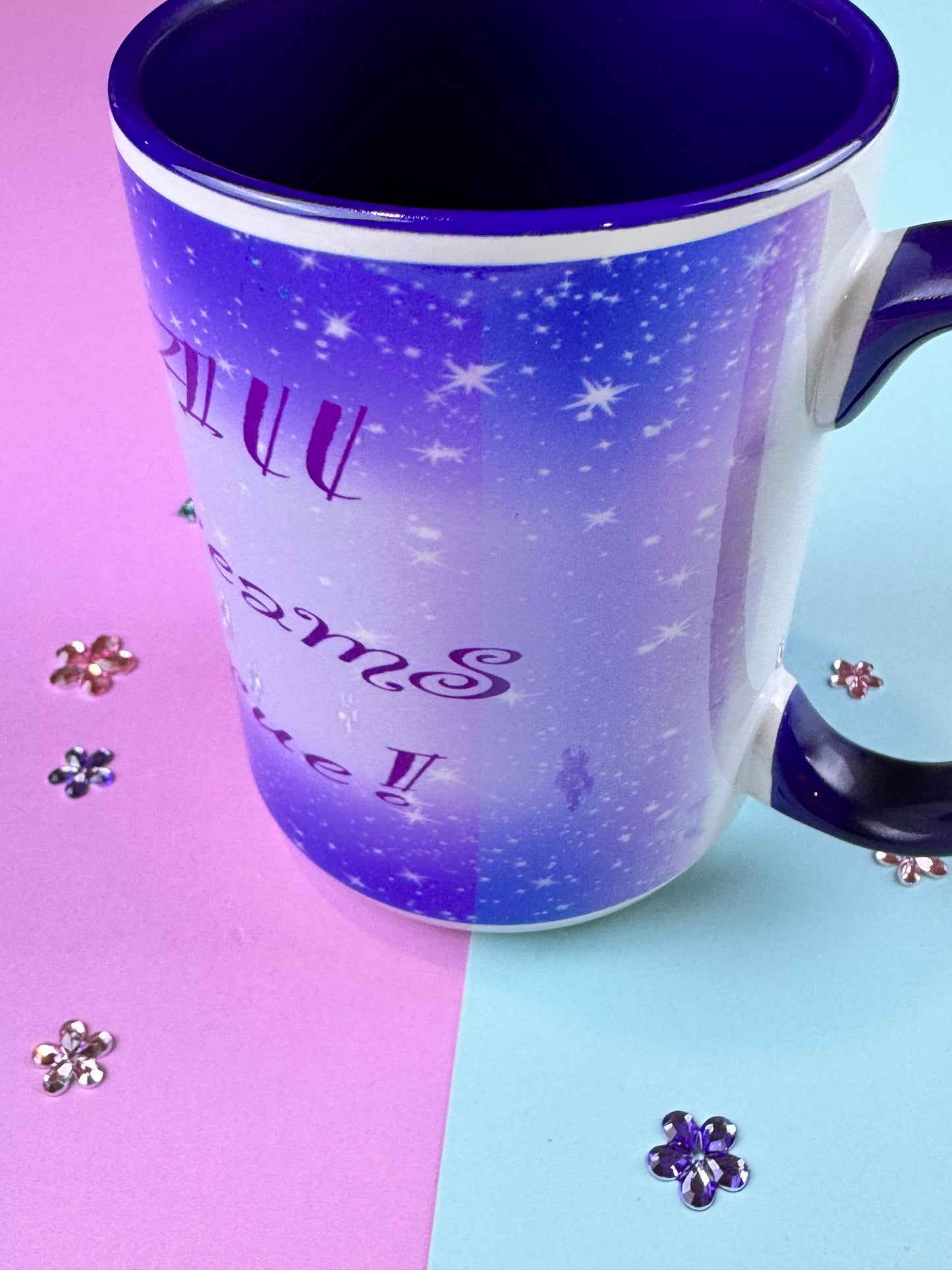 B-Grade, Make All Your Dreams Come True 15 fl oz Dark Blue Coffee Mug with Dreamy Sublimated Design