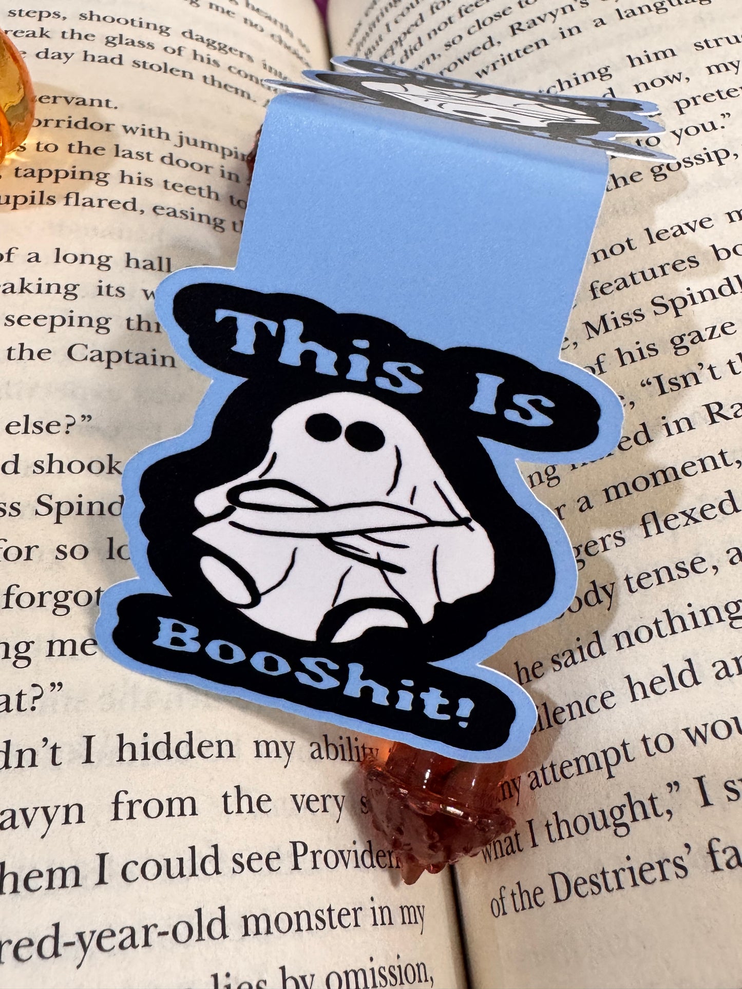 This Is Booshit Angry Ghost Halloween Magnetic Bookmark