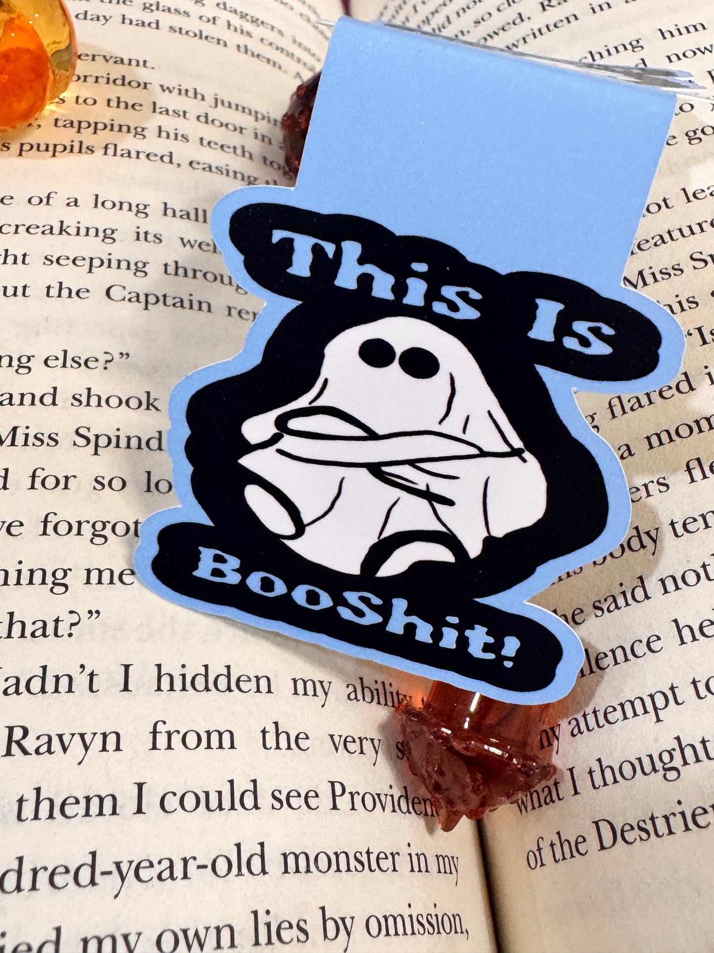 This Is Booshit Angry Ghost Halloween Magnetic Bookmark