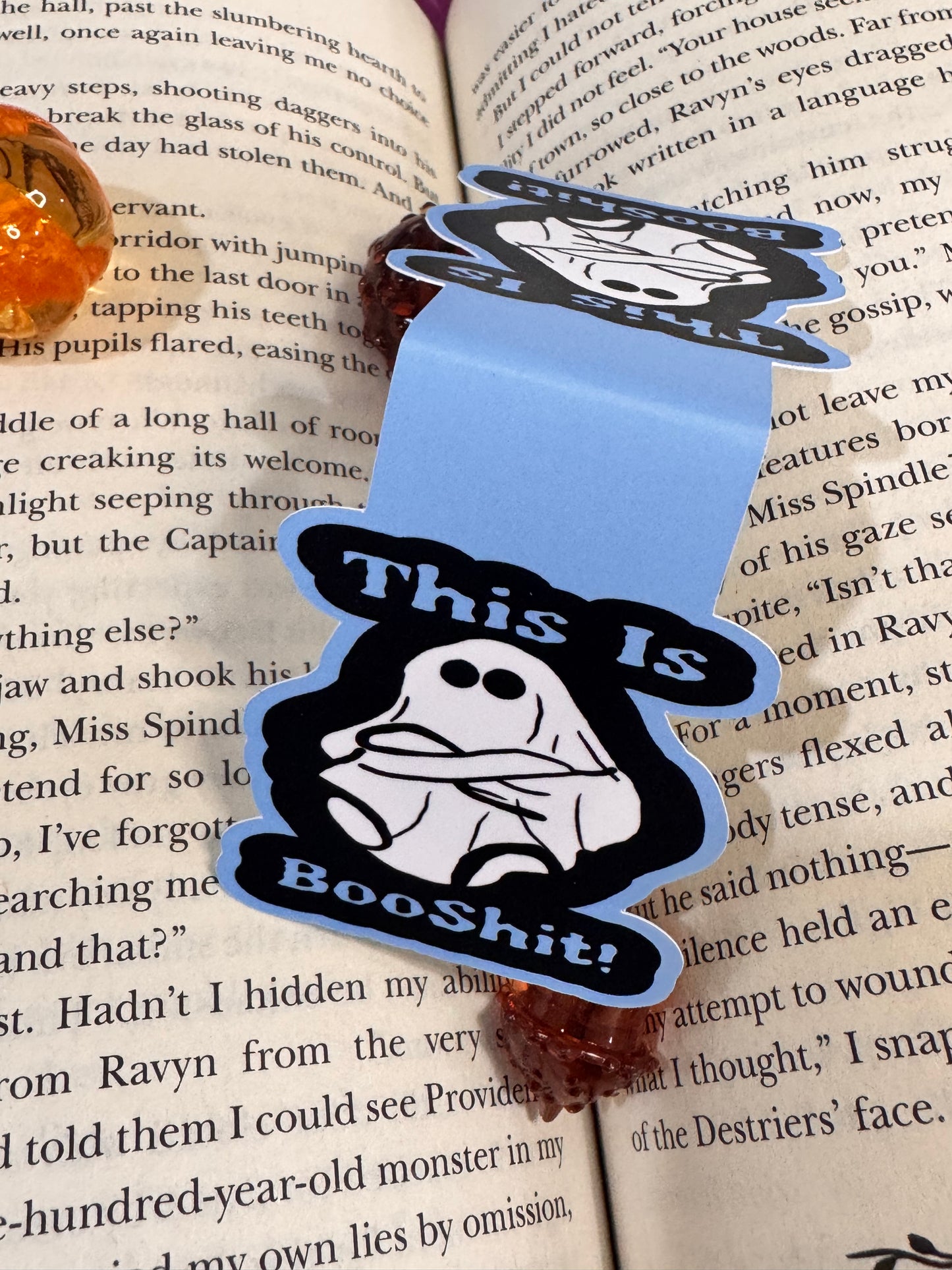 This Is Booshit Angry Ghost Halloween Magnetic Bookmark