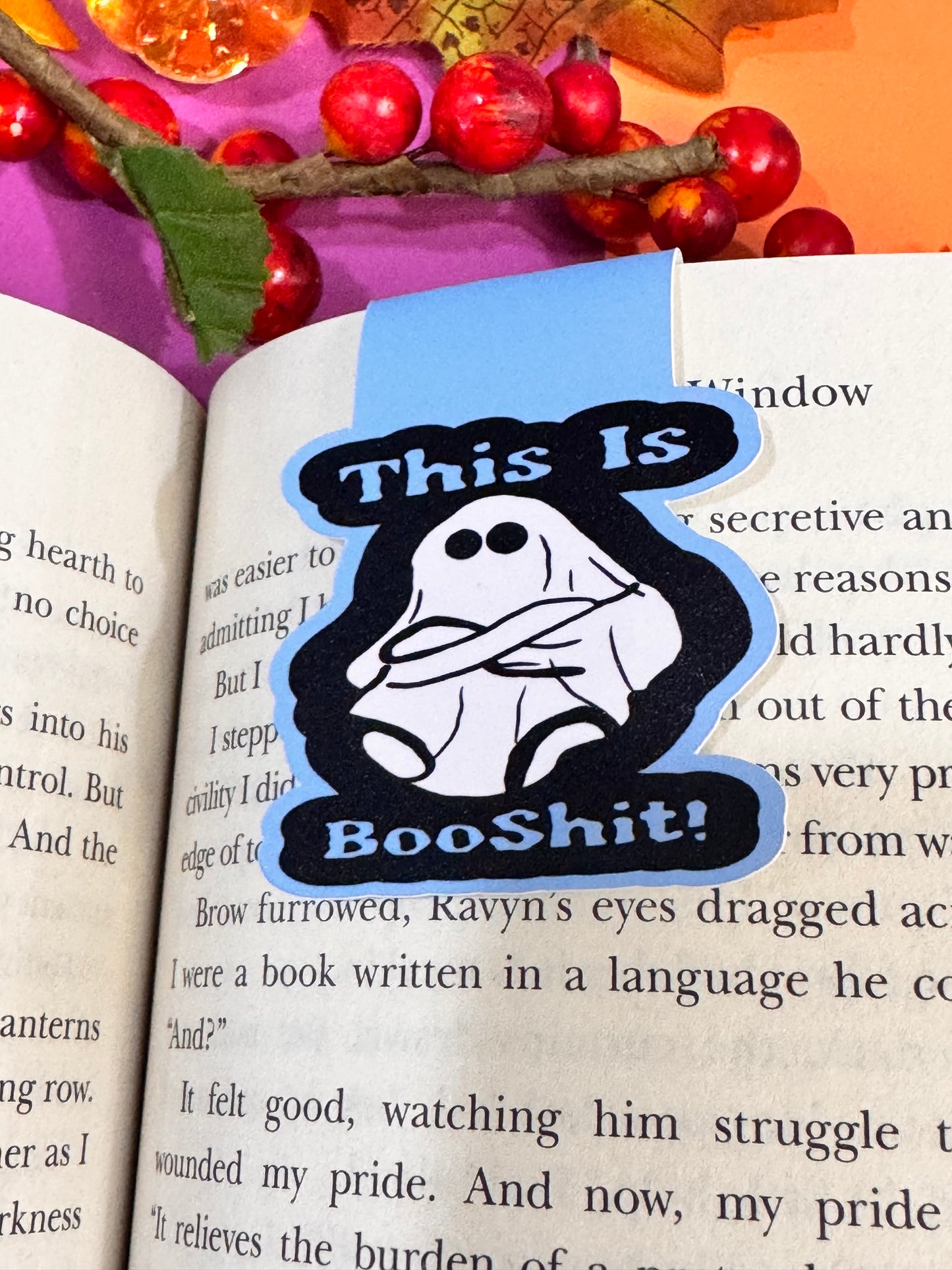 This Is Booshit Angry Ghost Halloween Magnetic Bookmark