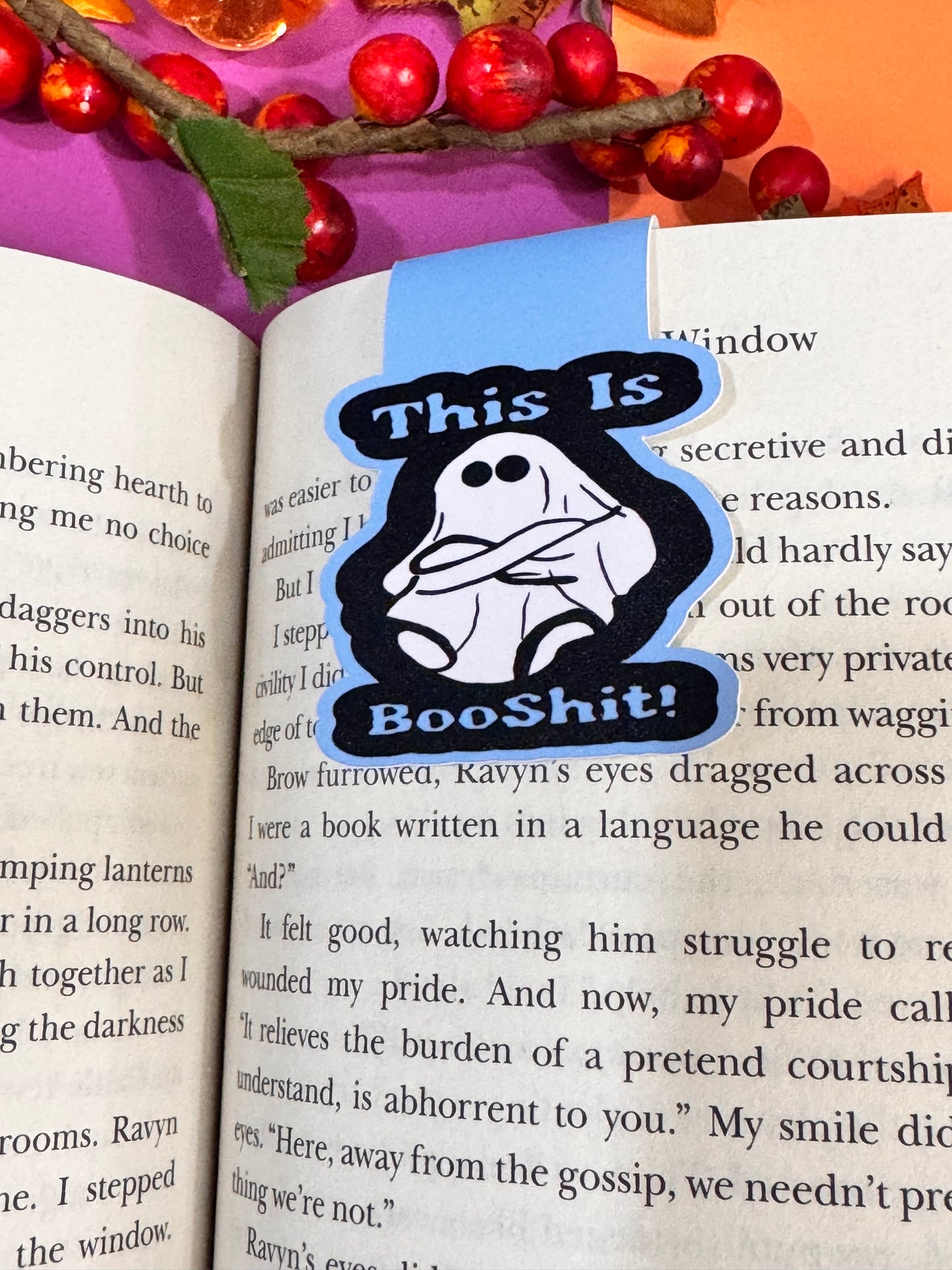 This Is Booshit Angry Ghost Halloween Magnetic Bookmark