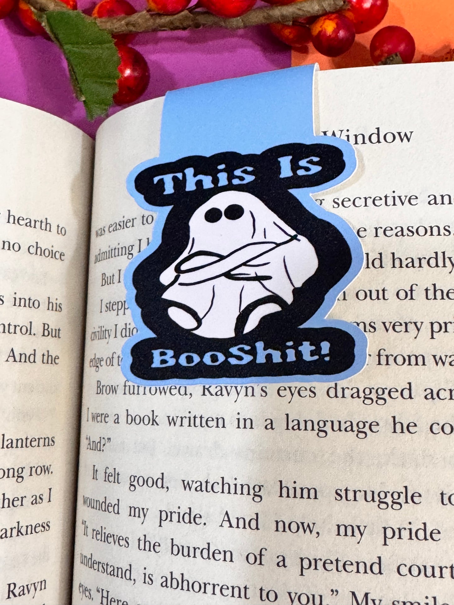 This Is Booshit Angry Ghost Halloween Magnetic Bookmark