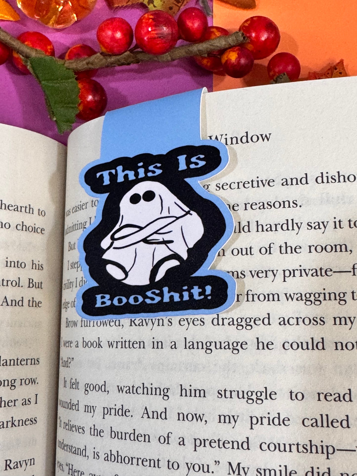 This Is Booshit Angry Ghost Halloween Magnetic Bookmark