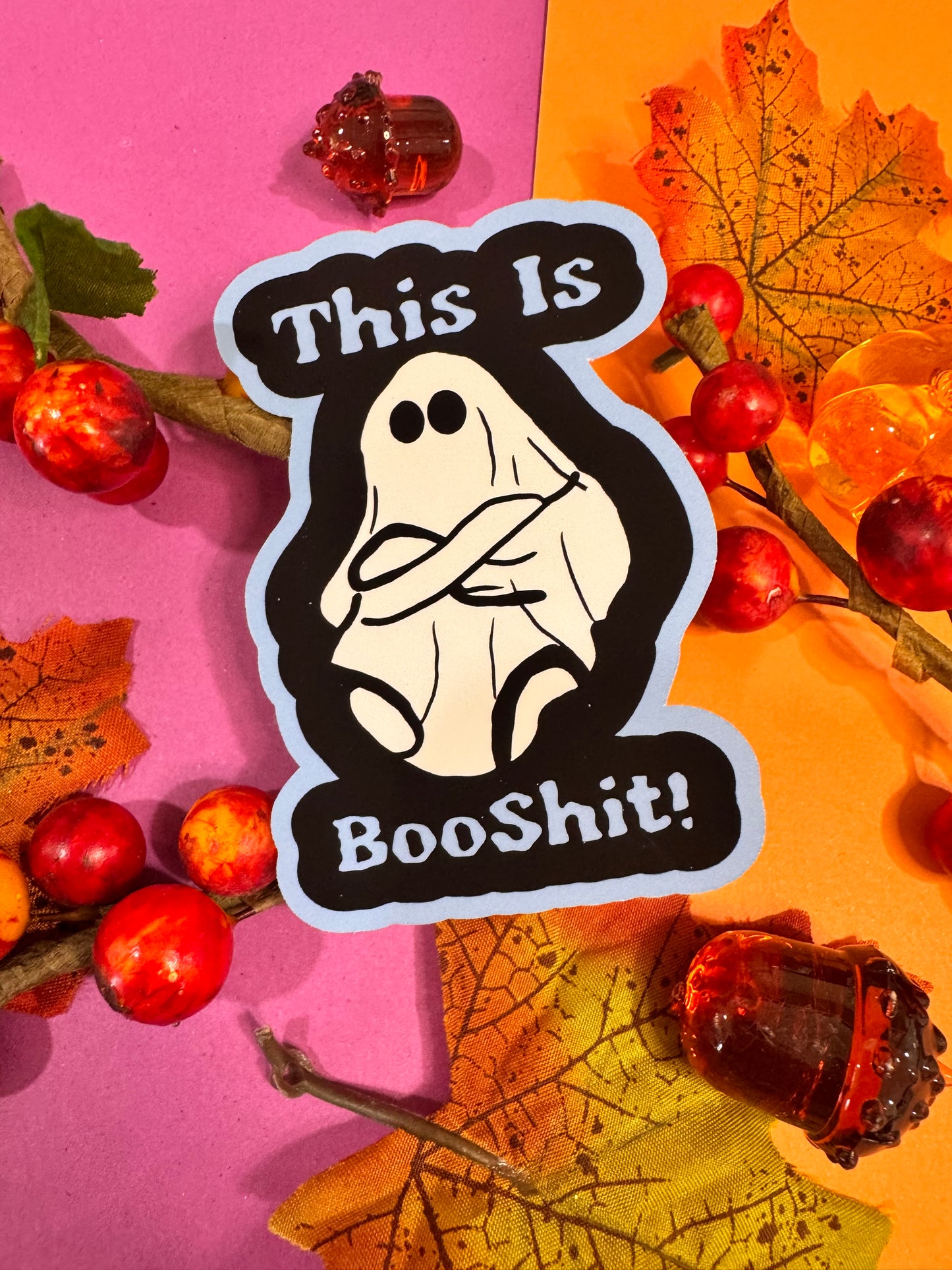 This Is Booshit Angry Ghost Halloween Die Cut Sticker