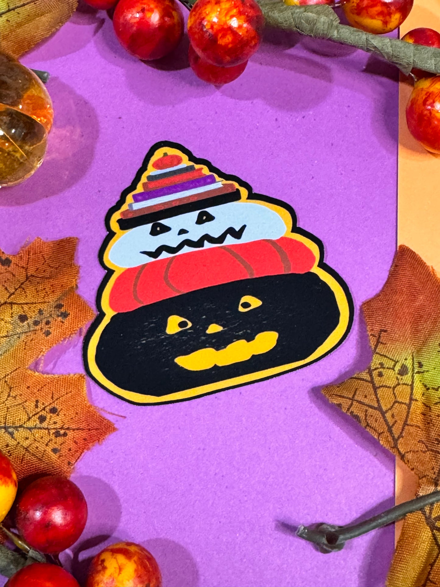 Spooky Jack-O-Lanterns Who Love To Read: Halloween Die Cut Sticker
