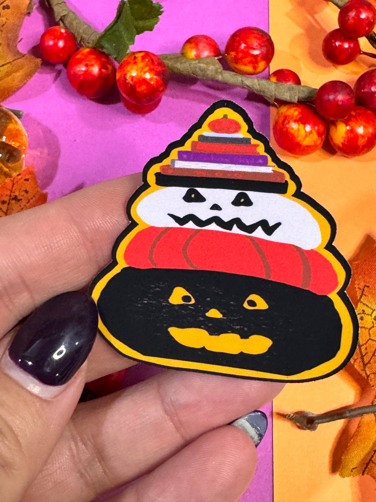 Spooky Jack-O-Lanterns Who Love To Read: Halloween Die Cut Sticker