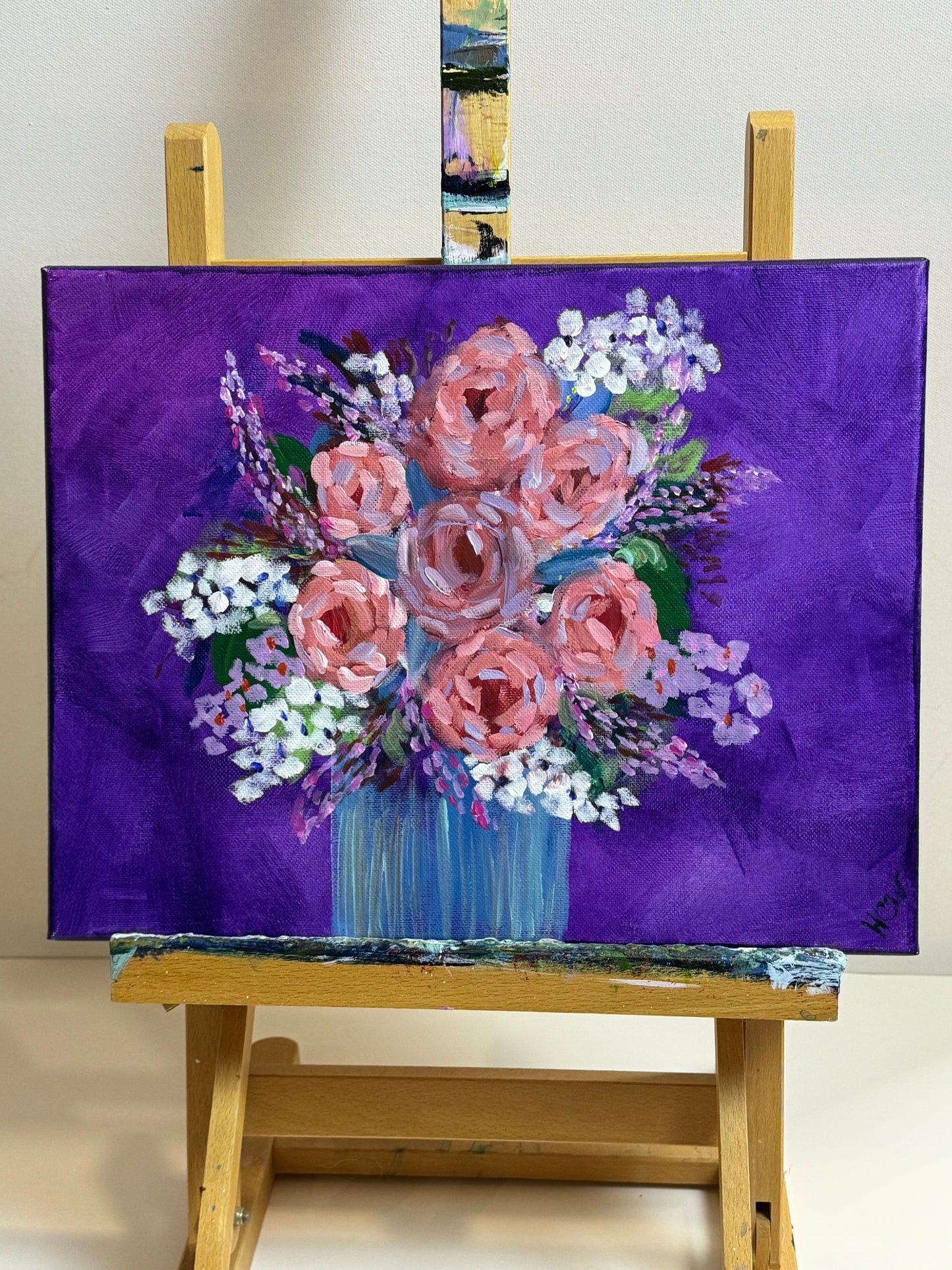 Flower Wall Hanging, Flowers for Mom, Mother's Day Acrylic Painting