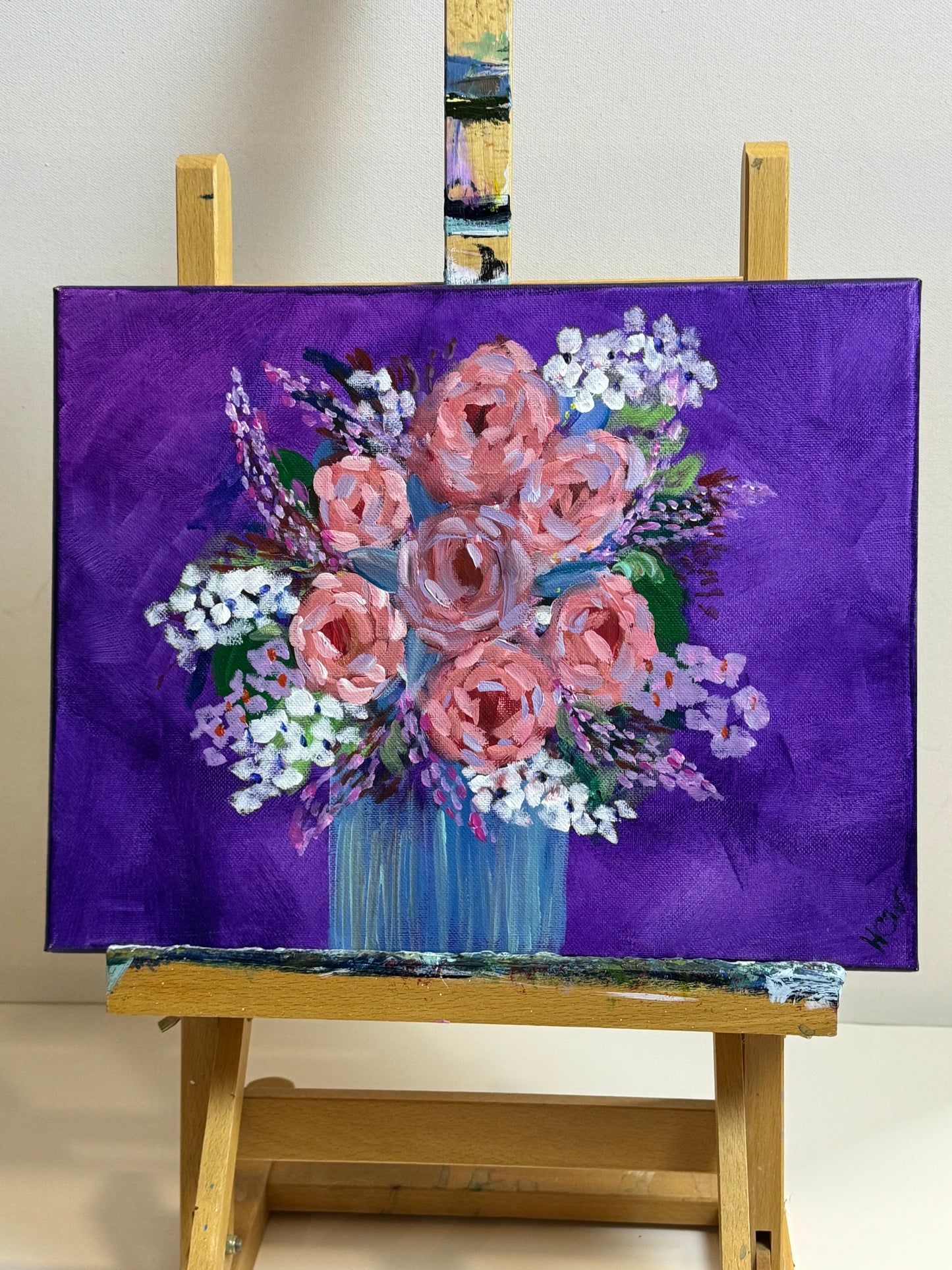 Flower Wall Hanging, Flowers for Mom, Mother's Day Acrylic Painting