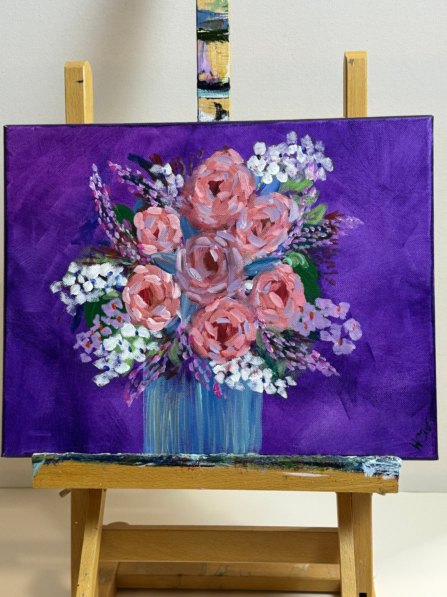 Flower Wall Hanging, Flowers for Mom, Mother's Day Acrylic Painting