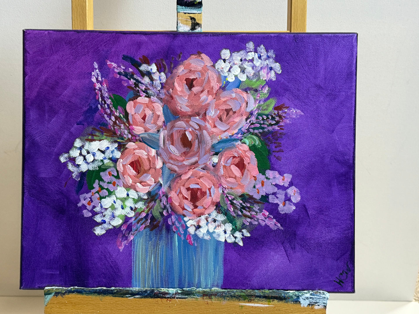 Flower Wall Hanging, Flowers for Mom, Mother's Day Acrylic Painting