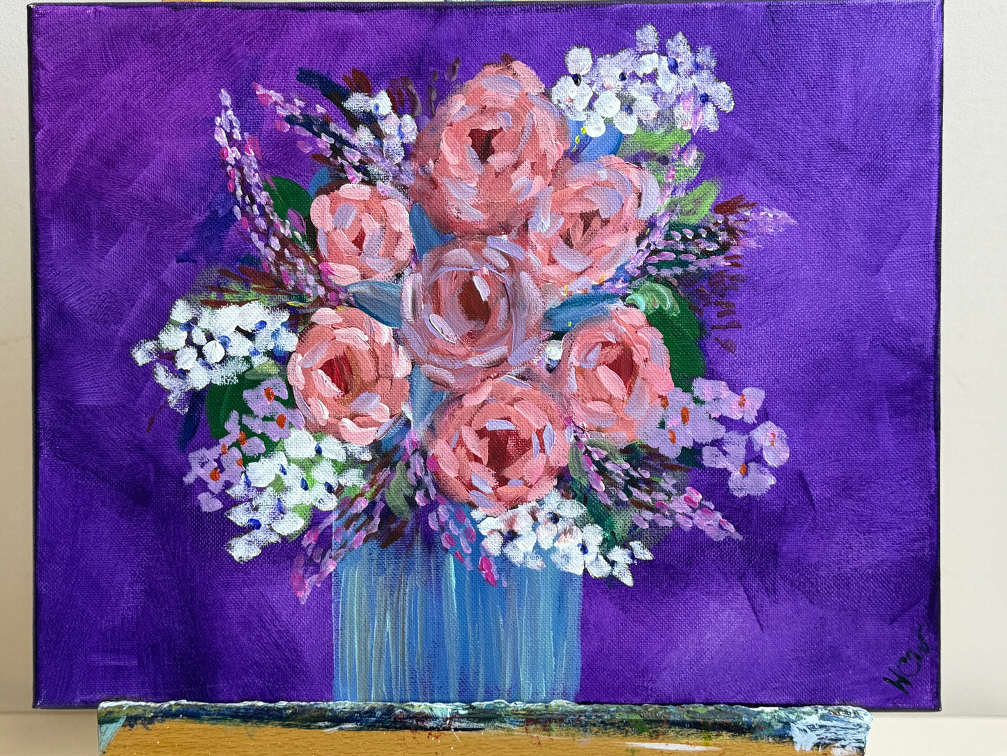 Flower Wall Hanging, Flowers for Mom, Mother's Day Acrylic Painting