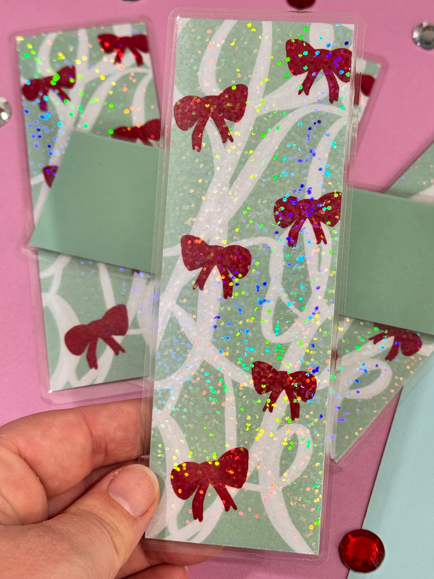 Red Bows Bookmark | Girly Bookmark | Bow Aesthetic Theme | Coquette Bookish Merch | Romance Reader