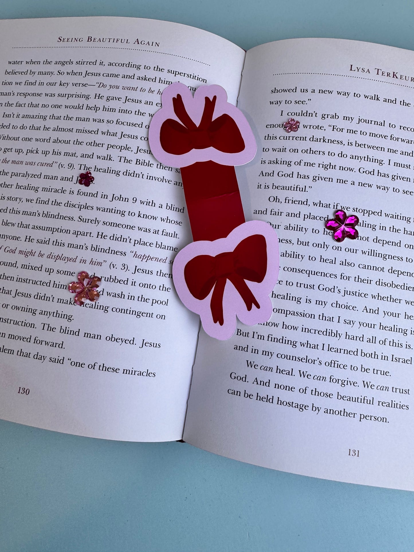 Pretty Red Bow Magnetic Bookmark For The Girlie Romance Readers