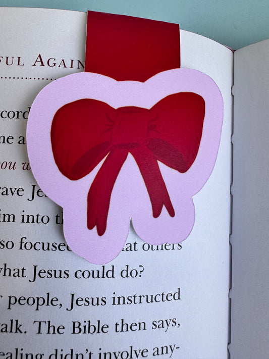 Pretty Red Bow Magnetic Bookmark For The Girlie Romance Readers