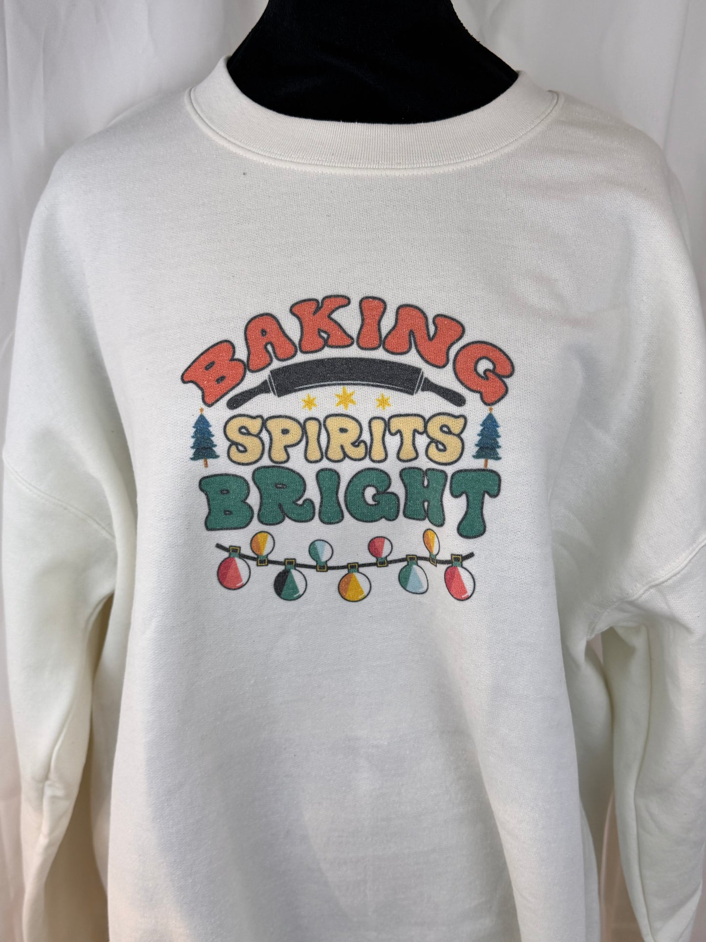 Baking Spirits Bright Holiday Sweatshirt, Sublimated Christmas Shirt