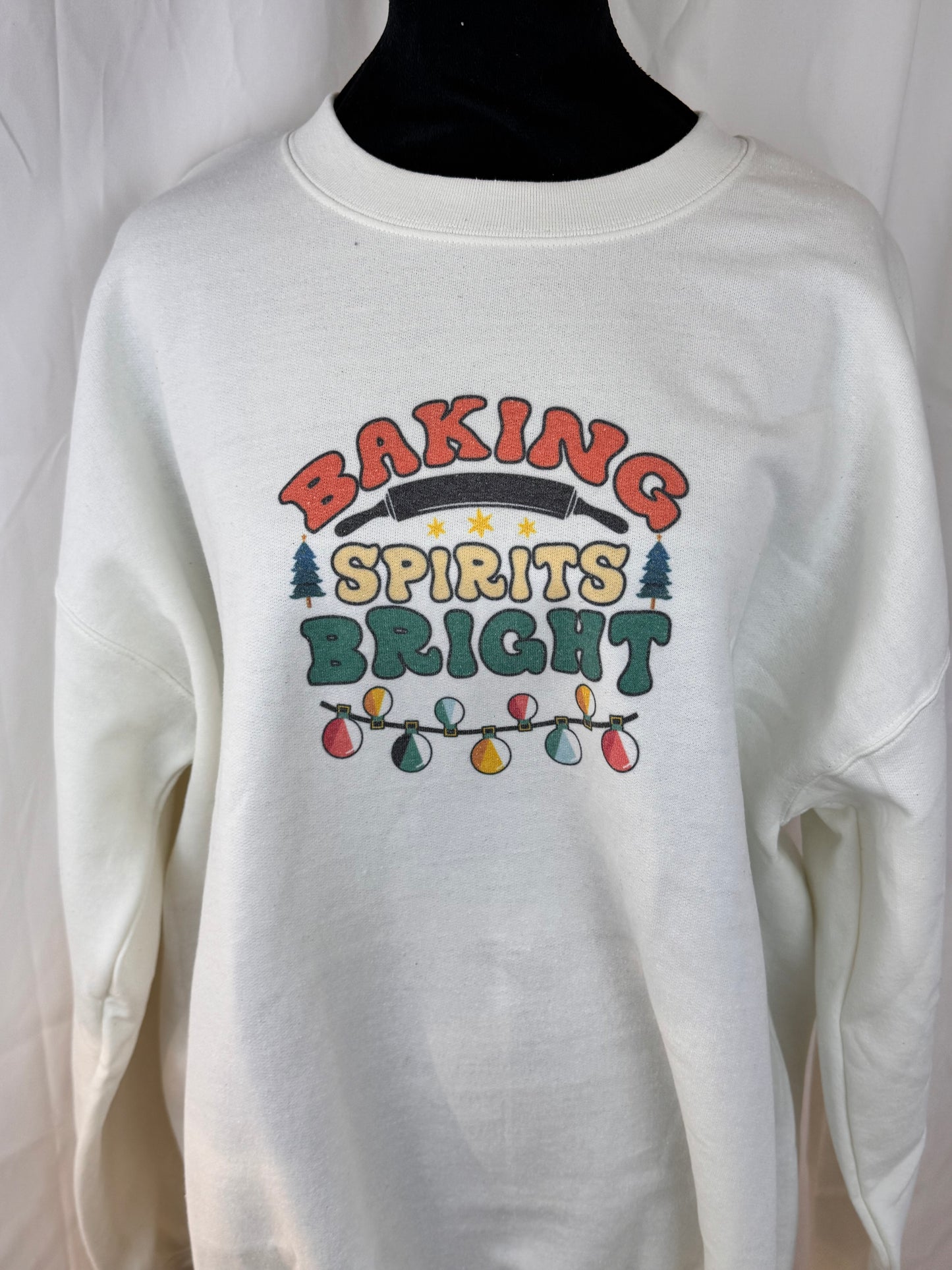 Baking Spirits Bright Holiday Sweatshirt, Sublimated Christmas Shirt