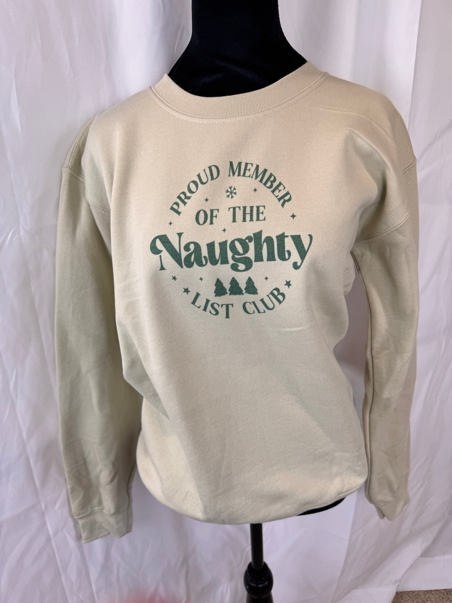 Proud Member of the Naughty List Club Holiday Sweatshirt, Sublimated Christmas Shirt