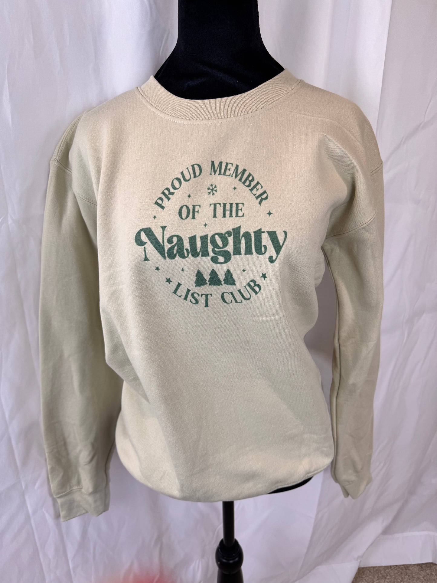 Proud Member of the Naughty List Club Holiday Sweatshirt, Sublimated Christmas Shirt