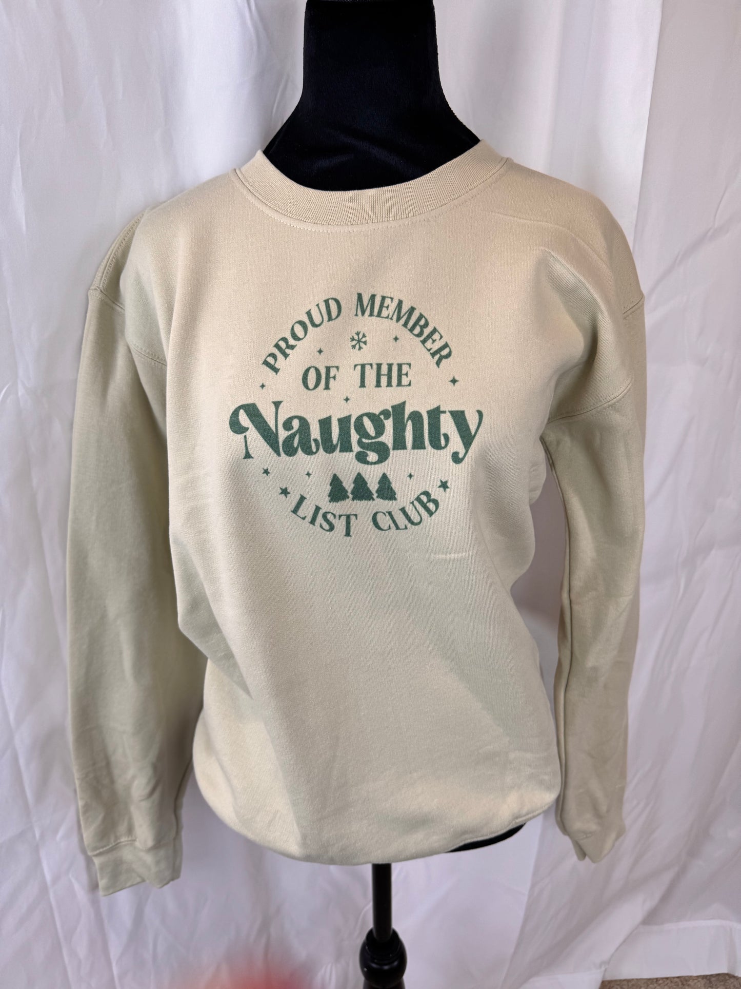 Proud Member of the Naughty List Club Holiday Sweatshirt, Sublimated Christmas Shirt