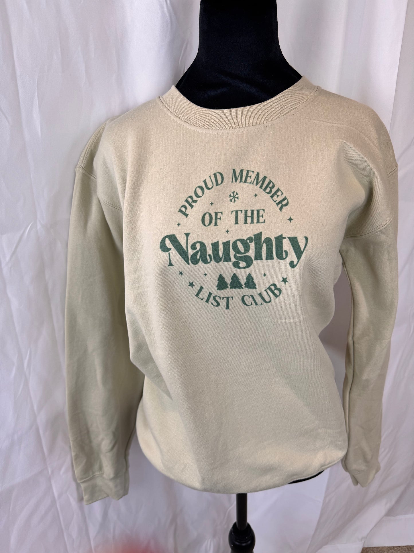 Proud Member of the Naughty List Club Holiday Sweatshirt, Sublimated Christmas Shirt