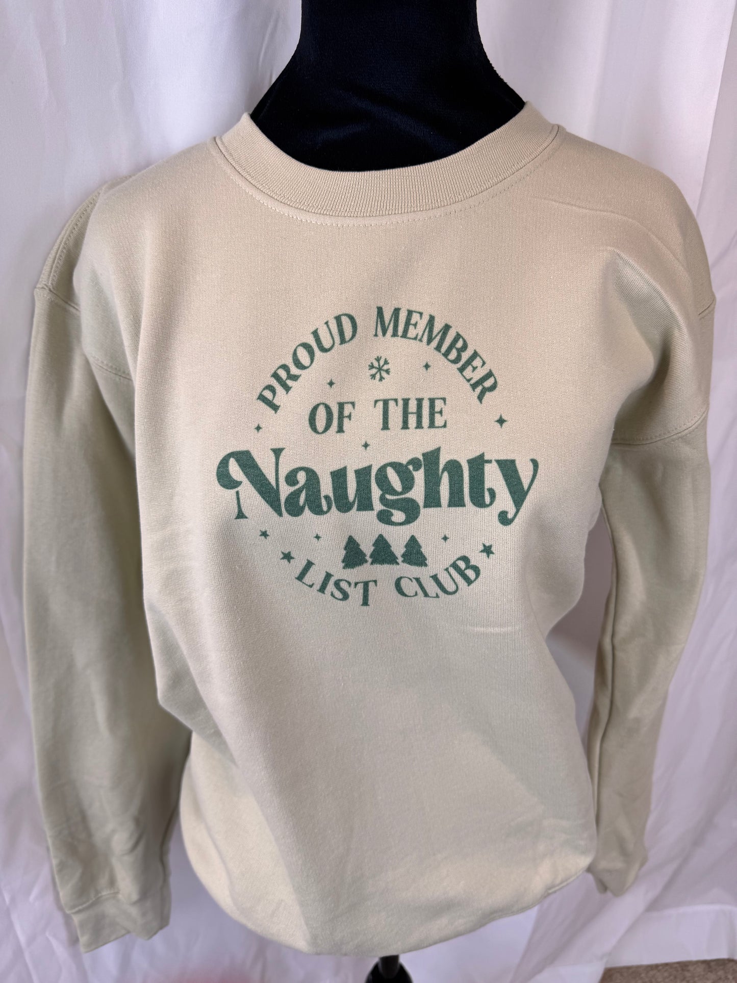 Proud Member of the Naughty List Club Holiday Sweatshirt, Sublimated Christmas Shirt
