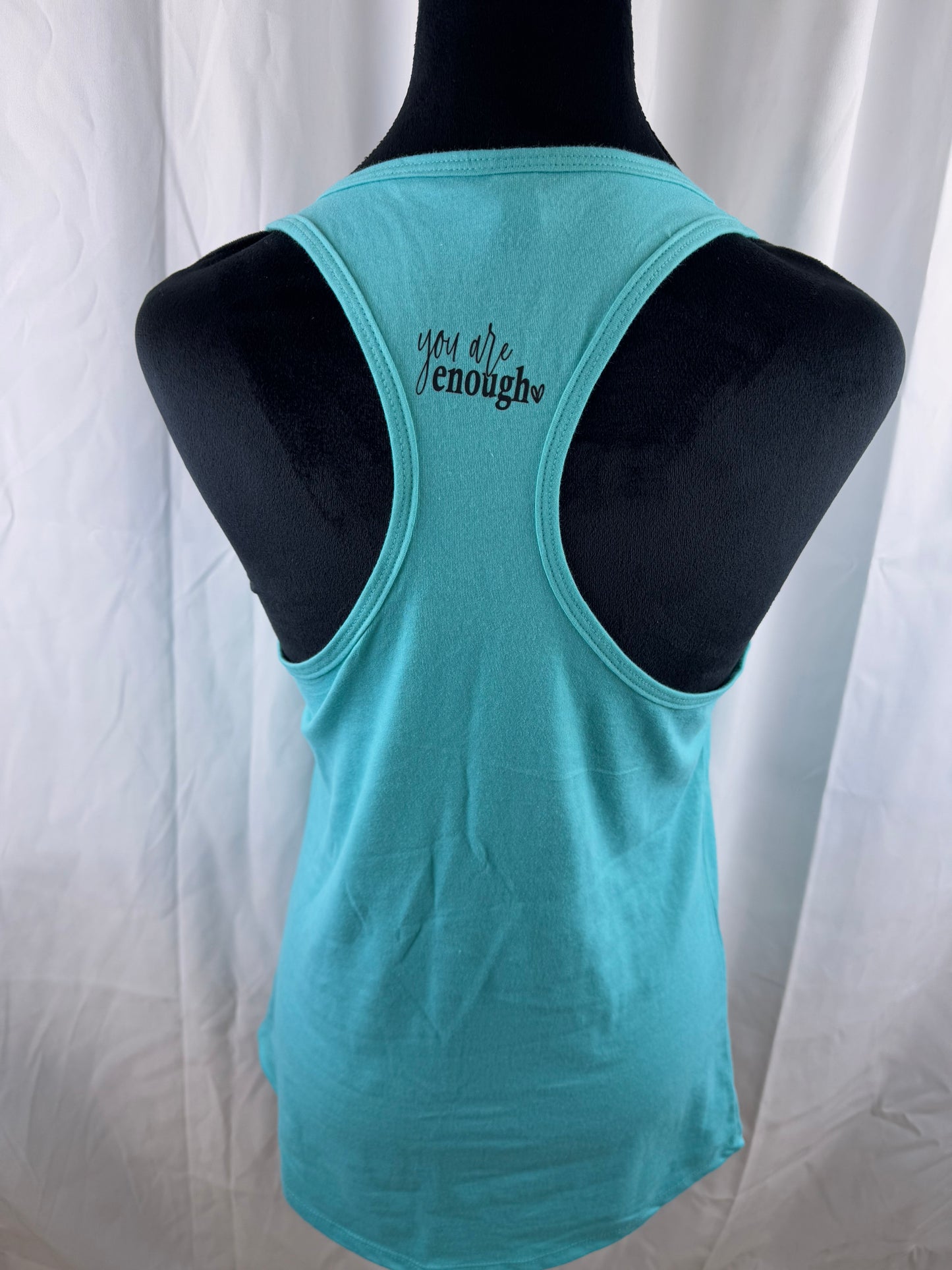 You Are Enough Motivational Racerback Workout Tank Top