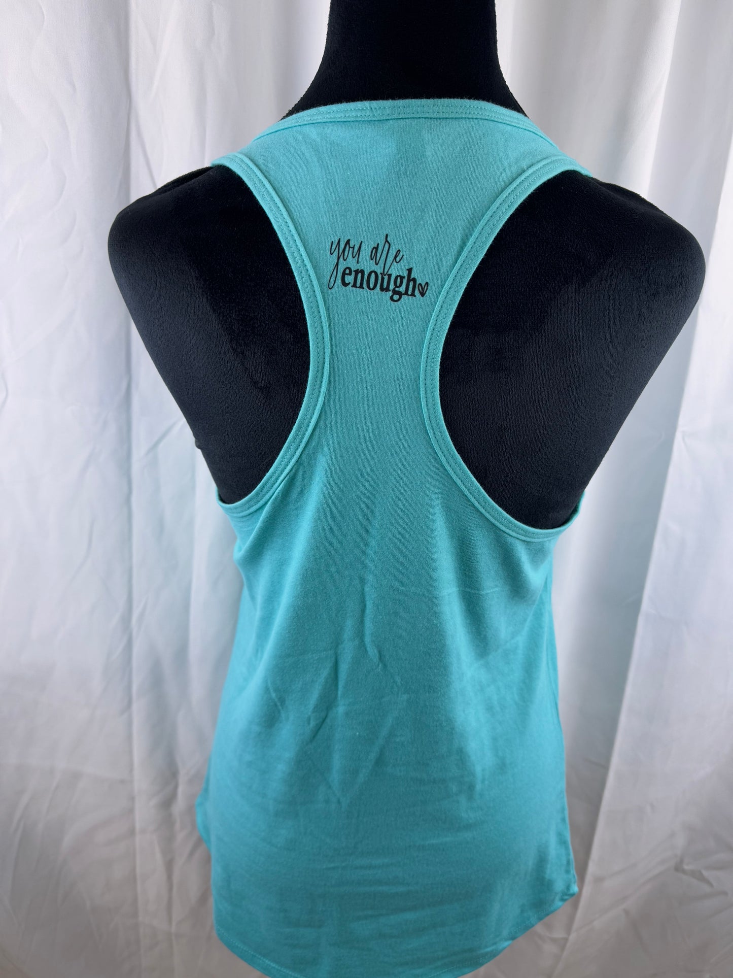 You Are Enough Motivational Racerback Workout Tank Top