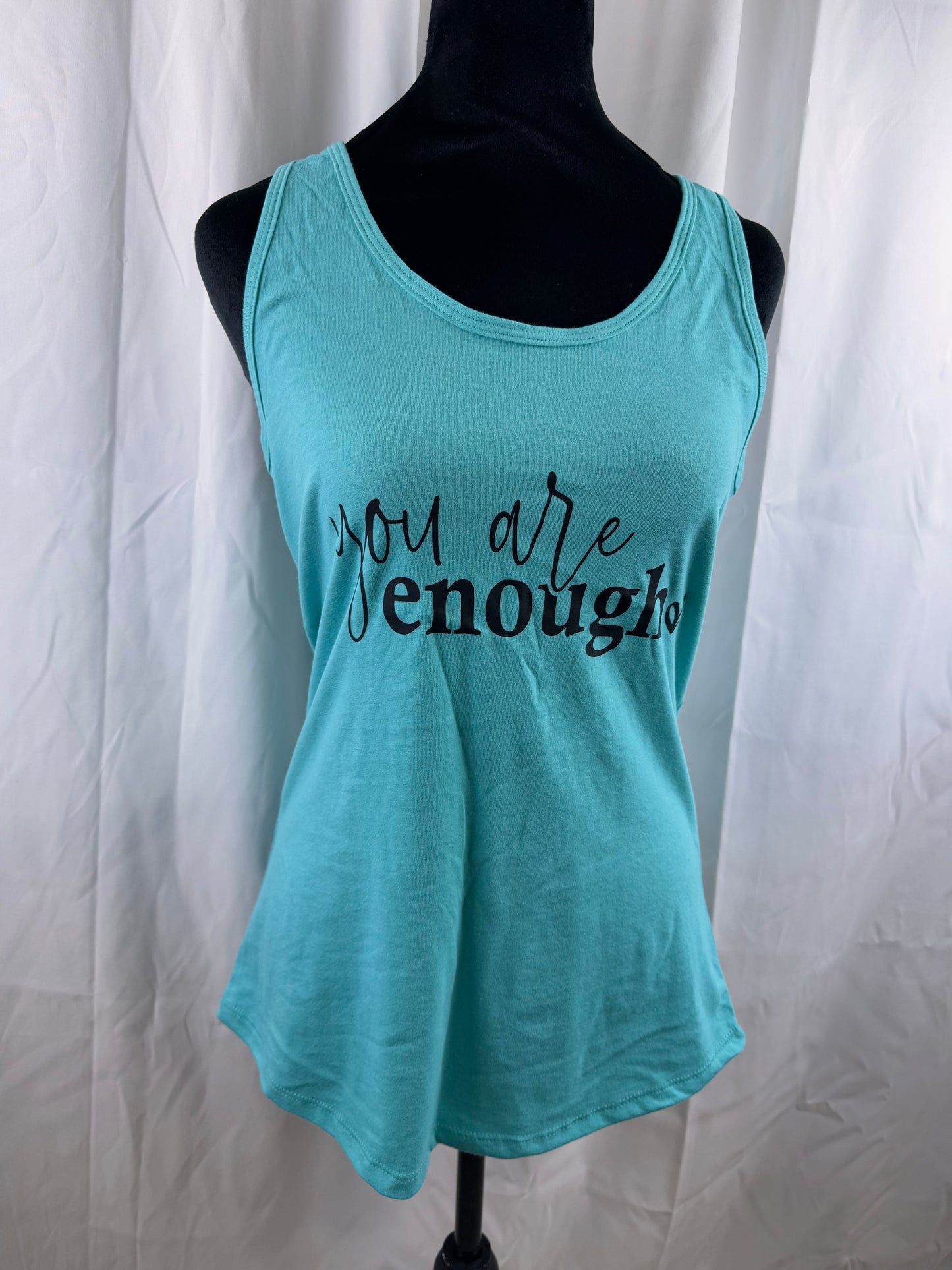 You Are Enough Motivational Racerback Workout Tank Top