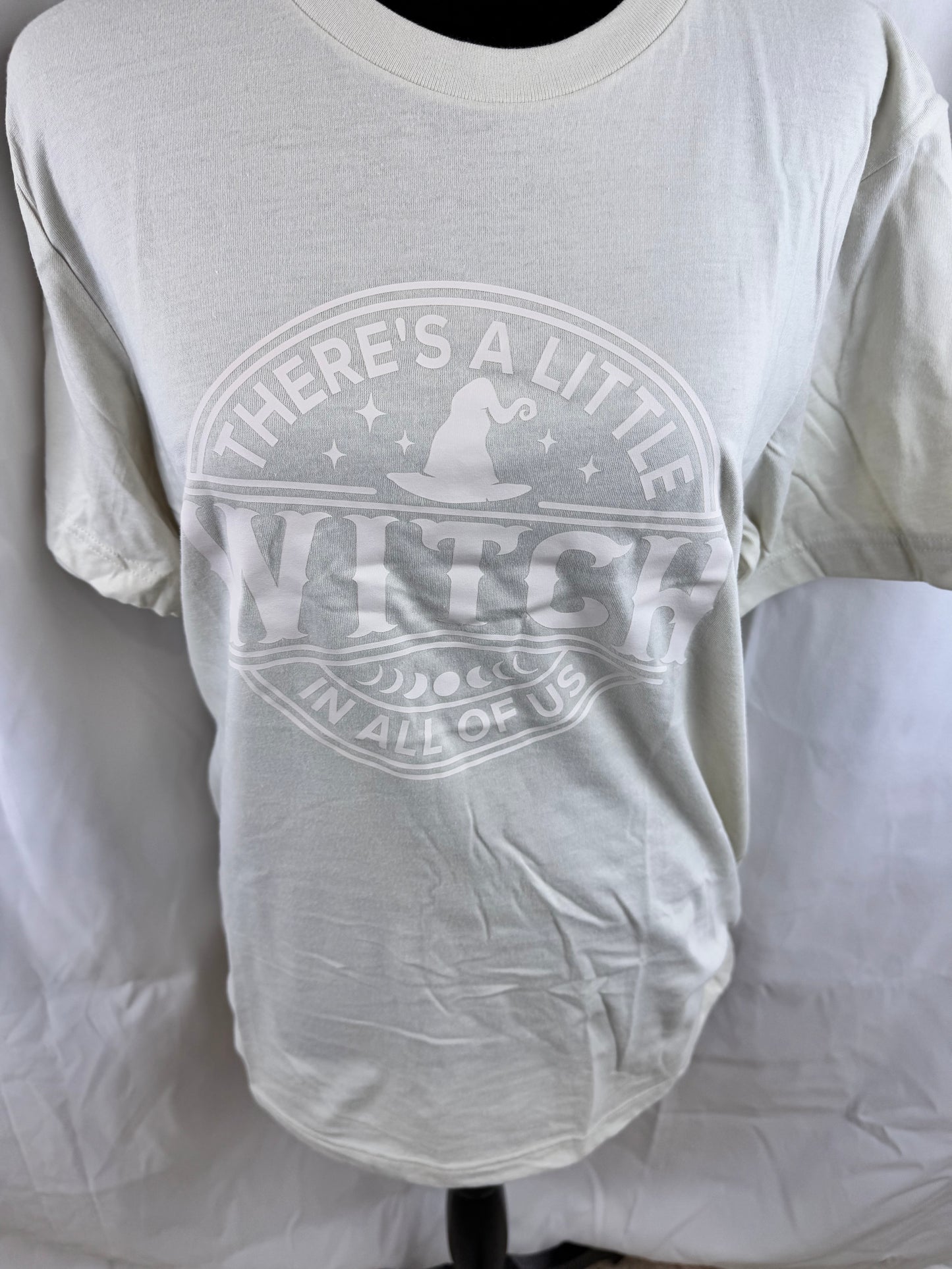 There's A Little Witch In All Of Us Oatmeal Colored Tee - Halloween Tops - Clothing For Fall