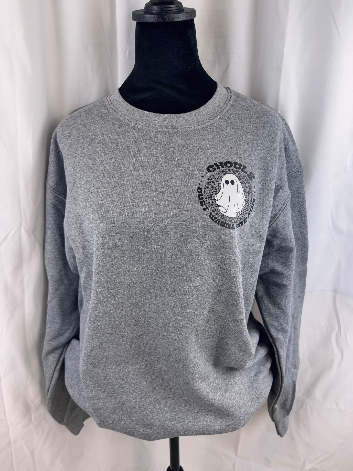Ghouls Just Wanna Have Fun Sweatshirt - Fall Crew Neck Sweatshirt With Cute Ghost Design - Stay Warm and Cozy