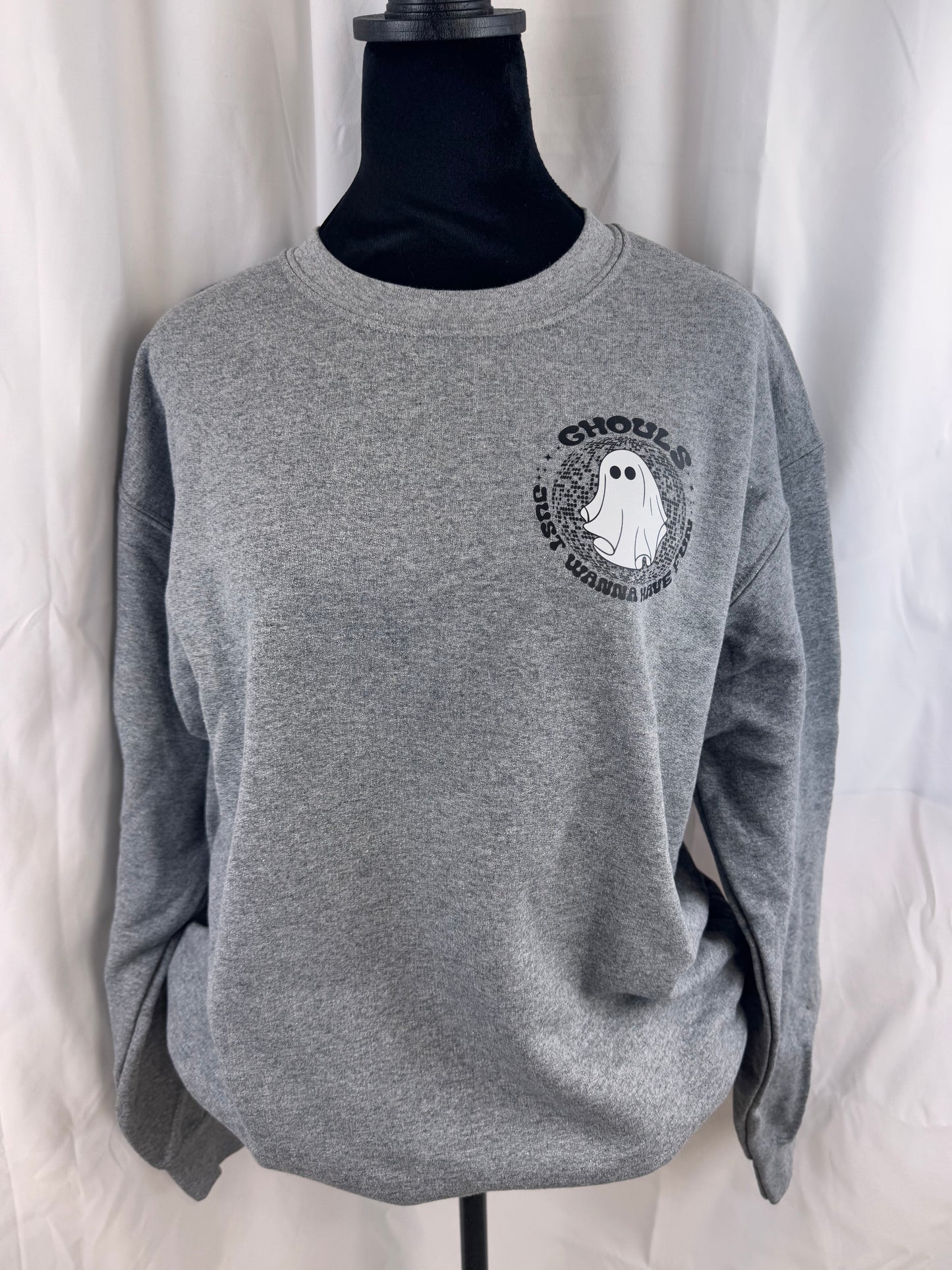 Ghouls Just Wanna Have Fun Sweatshirt - Fall Crew Neck Sweatshirt With Cute Ghost Design - Stay Warm and Cozy