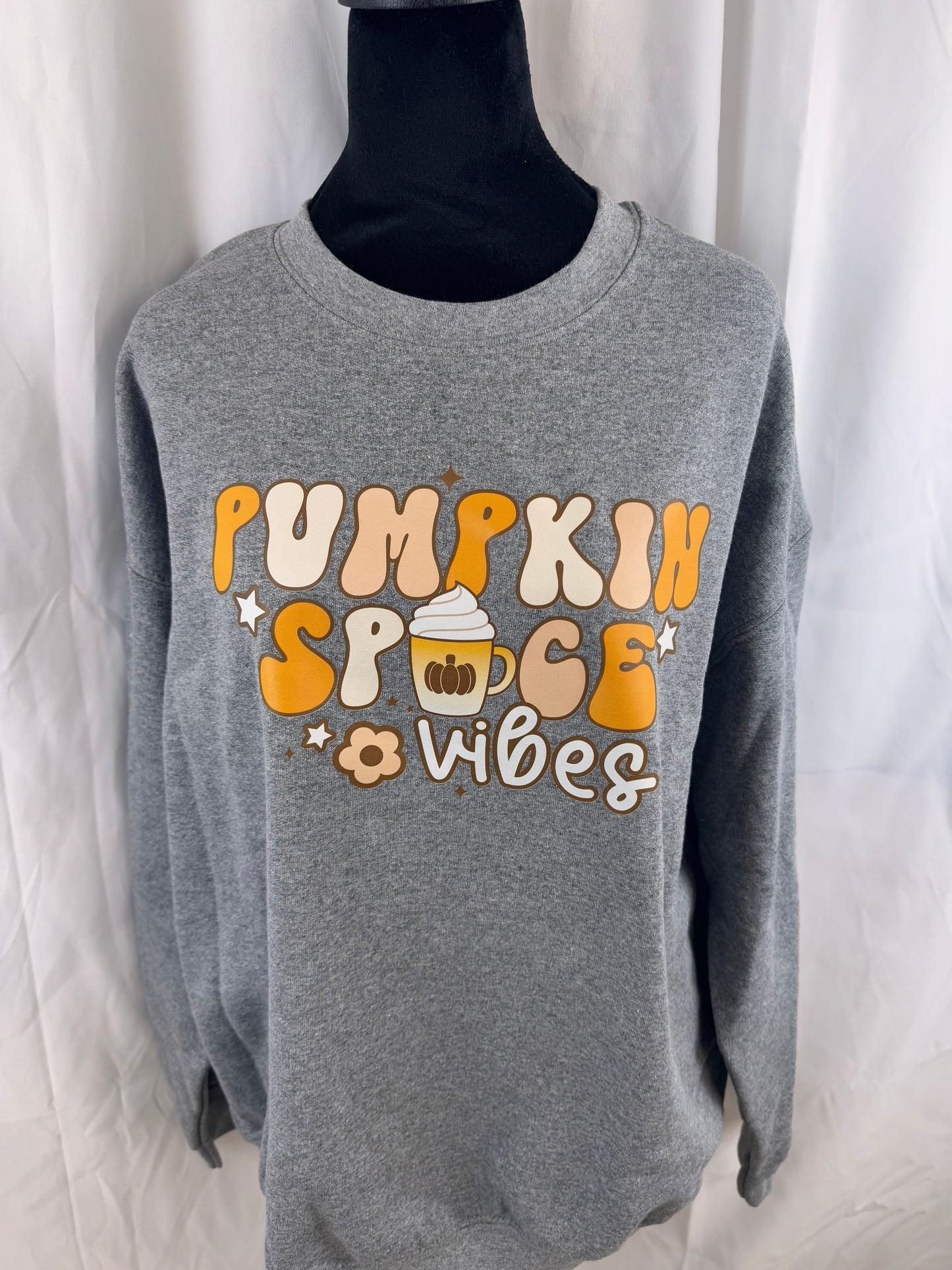 Pumpkin Spice Vibes Sweatshirt - Fall Apparel - Sweatshirt For Fall Season - Pumpkin Spice Lovers
