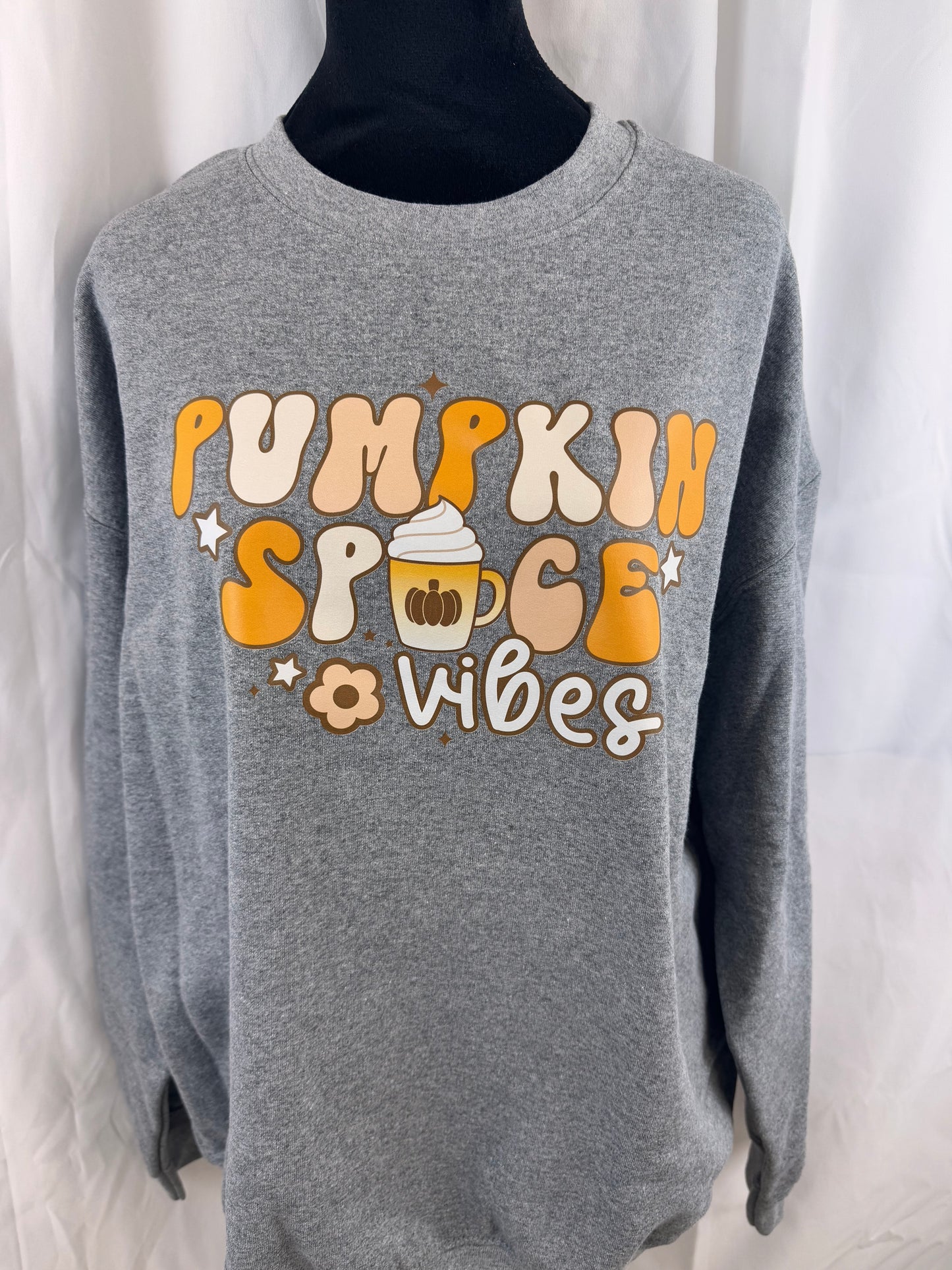 Pumpkin Spice Vibes Sweatshirt - Fall Apparel - Sweatshirt For Fall Season - Pumpkin Spice Lovers