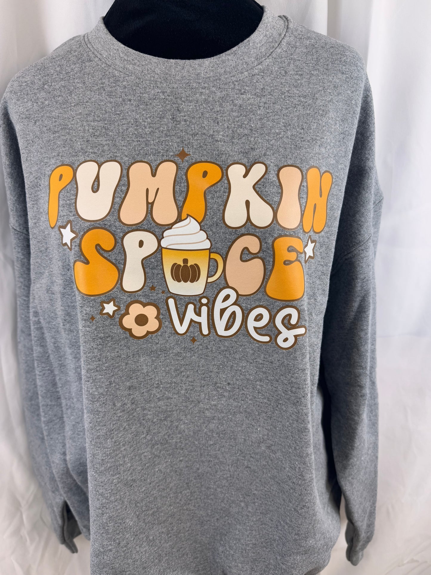 Pumpkin Spice Vibes Sweatshirt - Fall Apparel - Sweatshirt For Fall Season - Pumpkin Spice Lovers