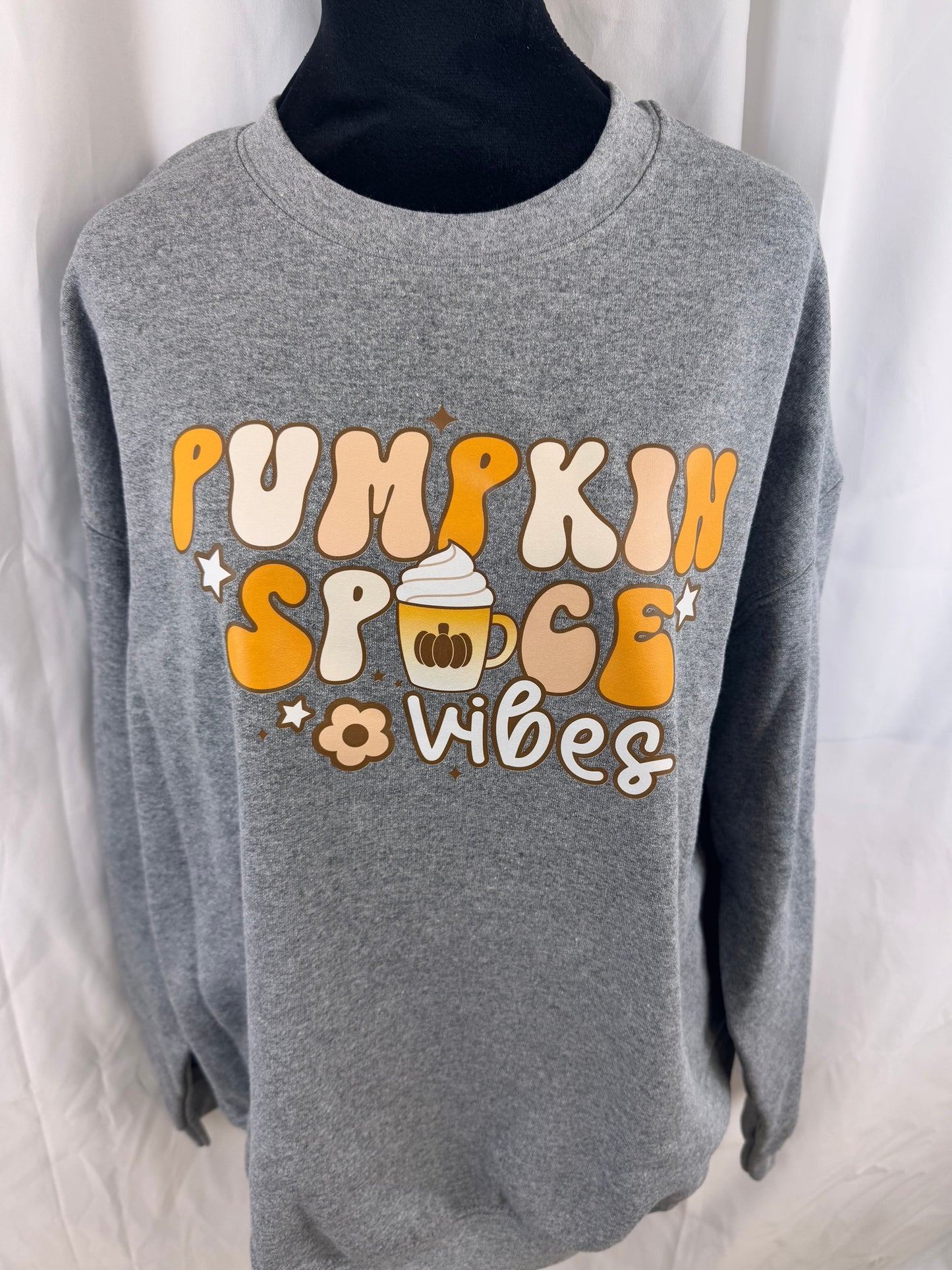 Pumpkin Spice Vibes Sweatshirt - Fall Apparel - Sweatshirt For Fall Season - Pumpkin Spice Lovers