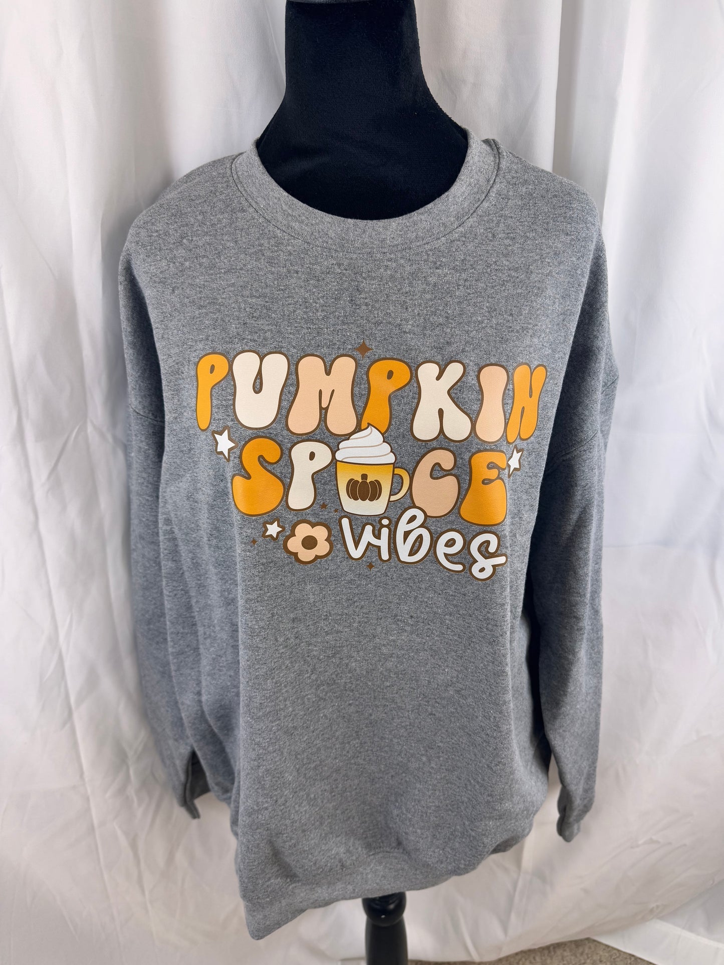 Pumpkin Spice Vibes Sweatshirt - Fall Apparel - Sweatshirt For Fall Season - Pumpkin Spice Lovers