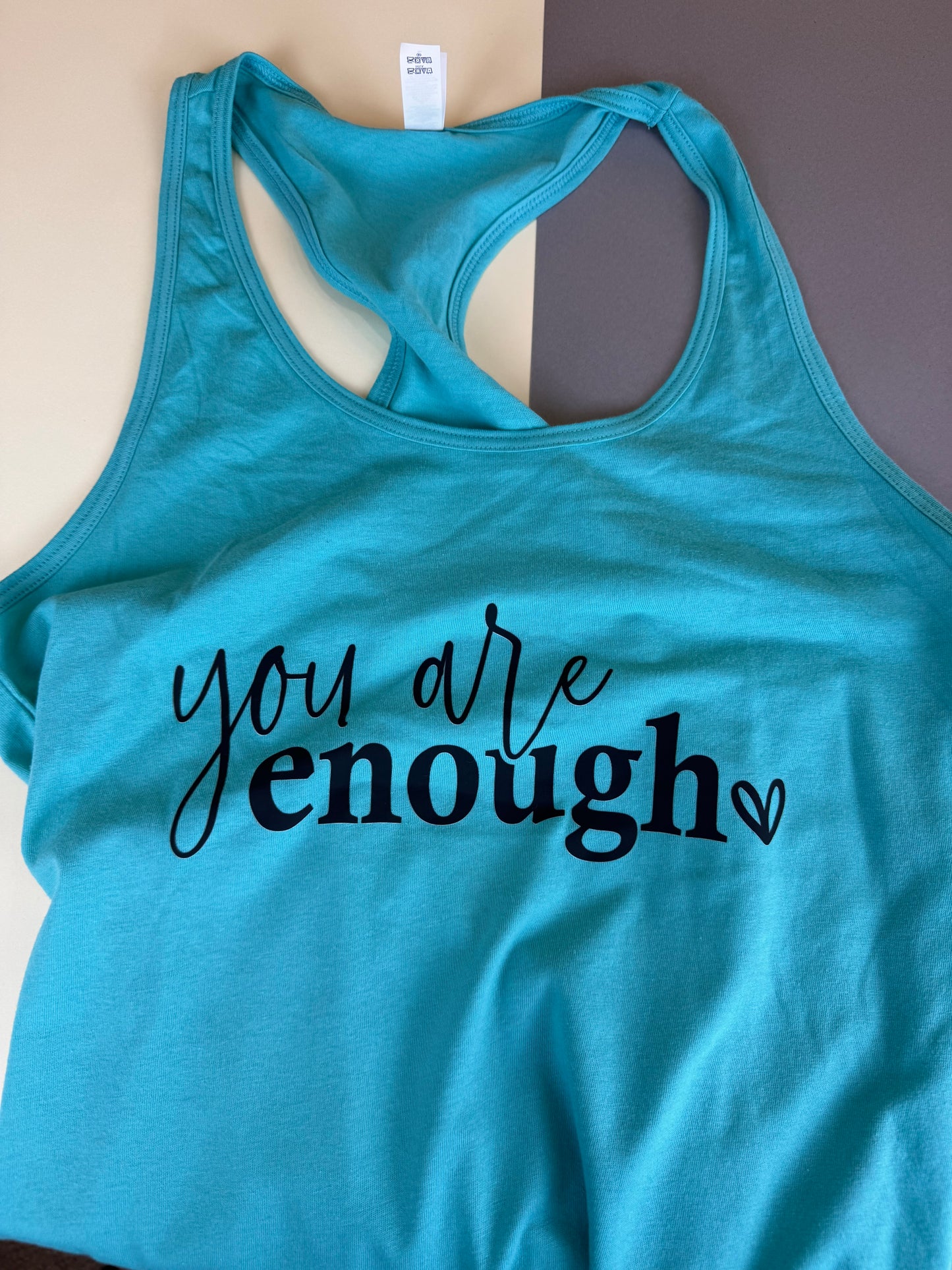 You Are Enough Motivational Racerback Workout Tank Top