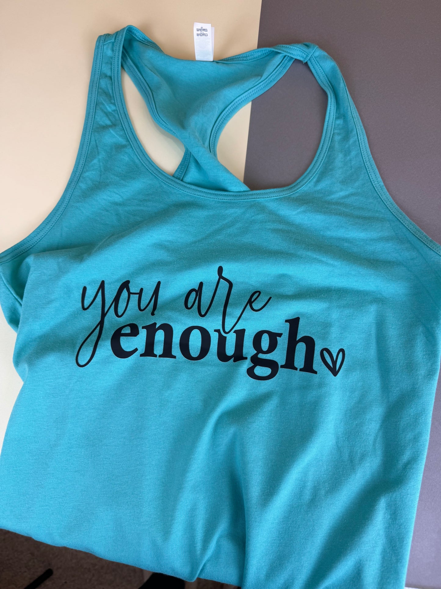 You Are Enough Motivational Racerback Workout Tank Top