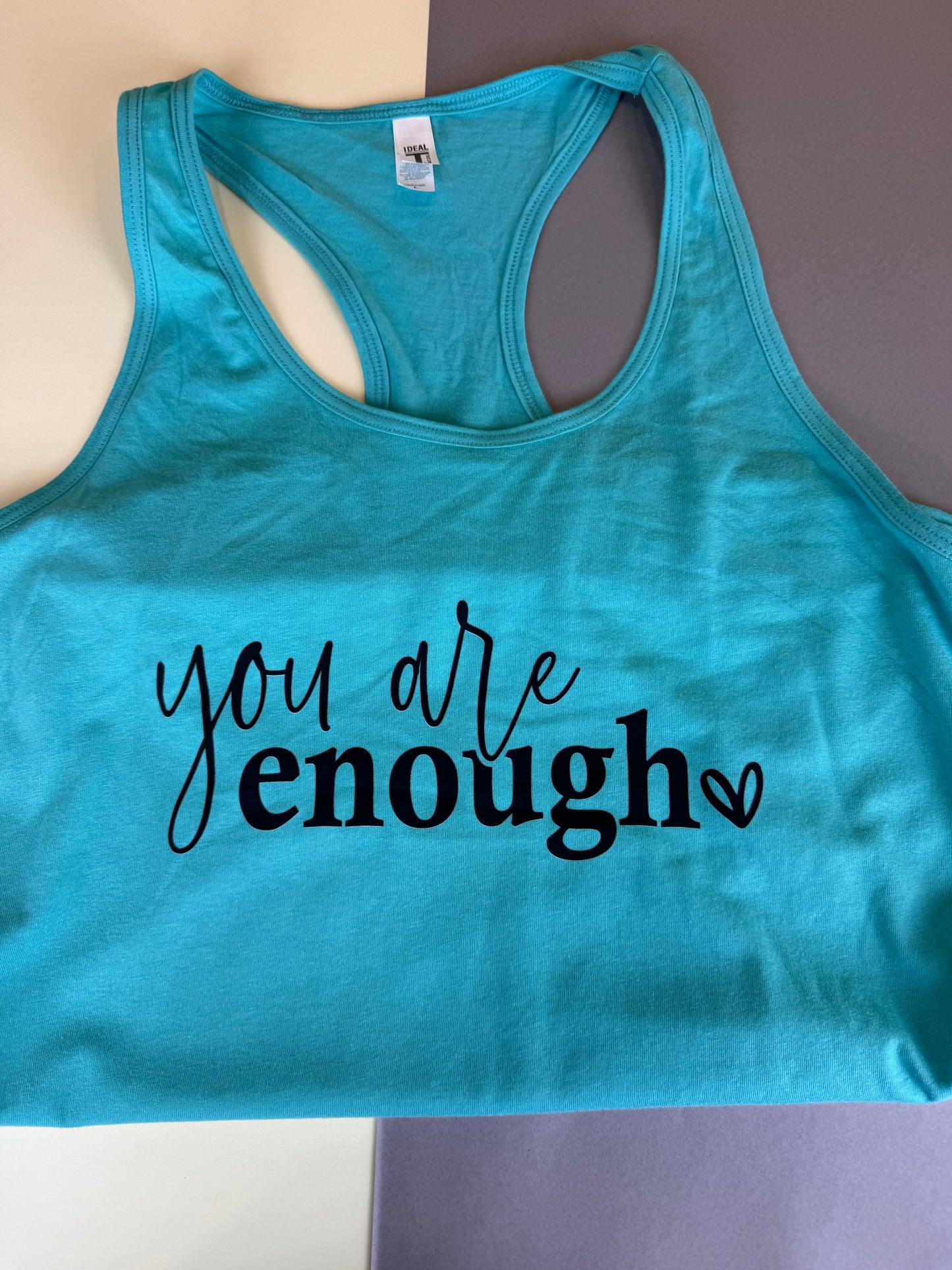 You Are Enough Motivational Racerback Workout Tank Top