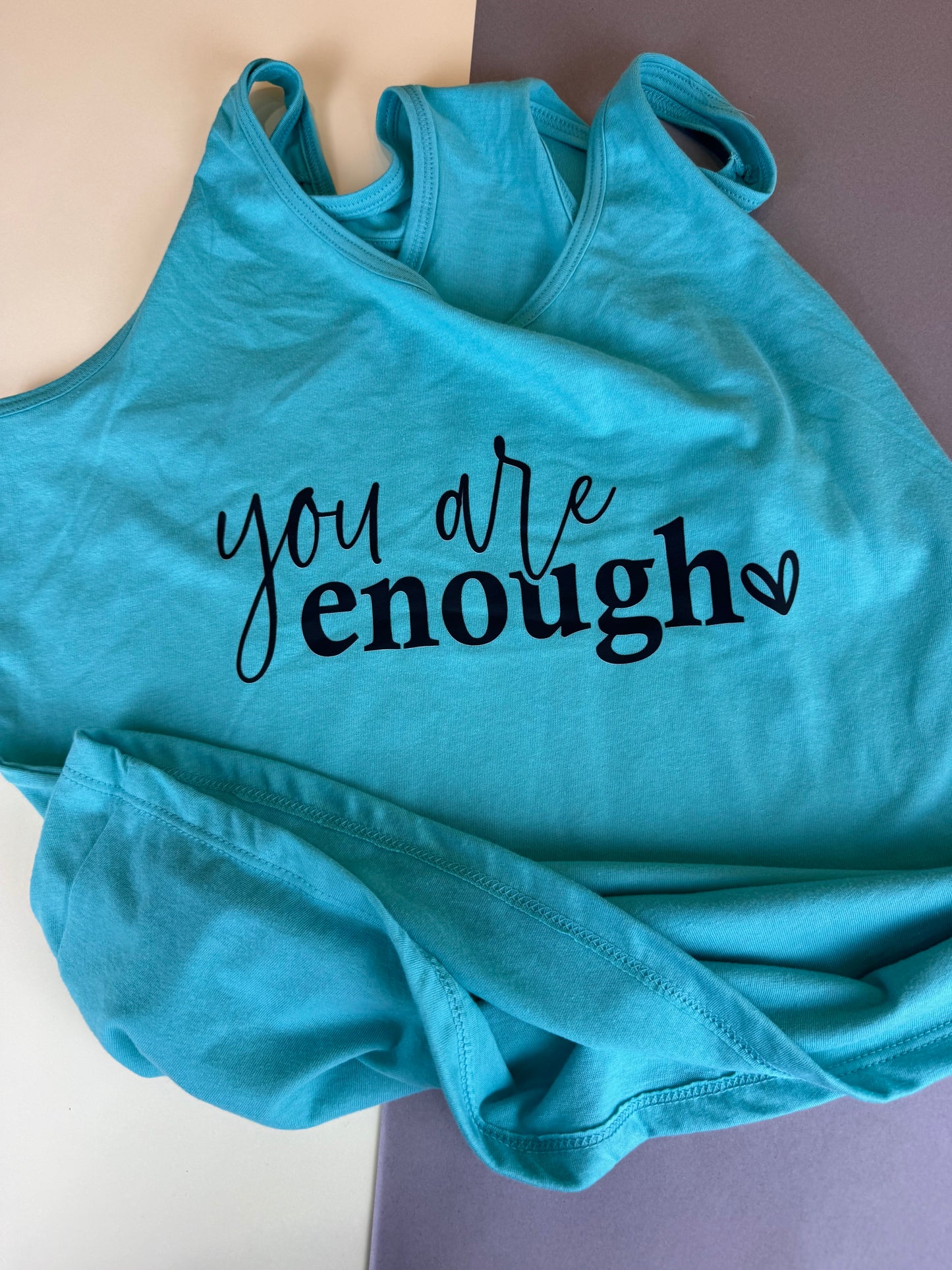 You Are Enough Motivational Racerback Workout Tank Top