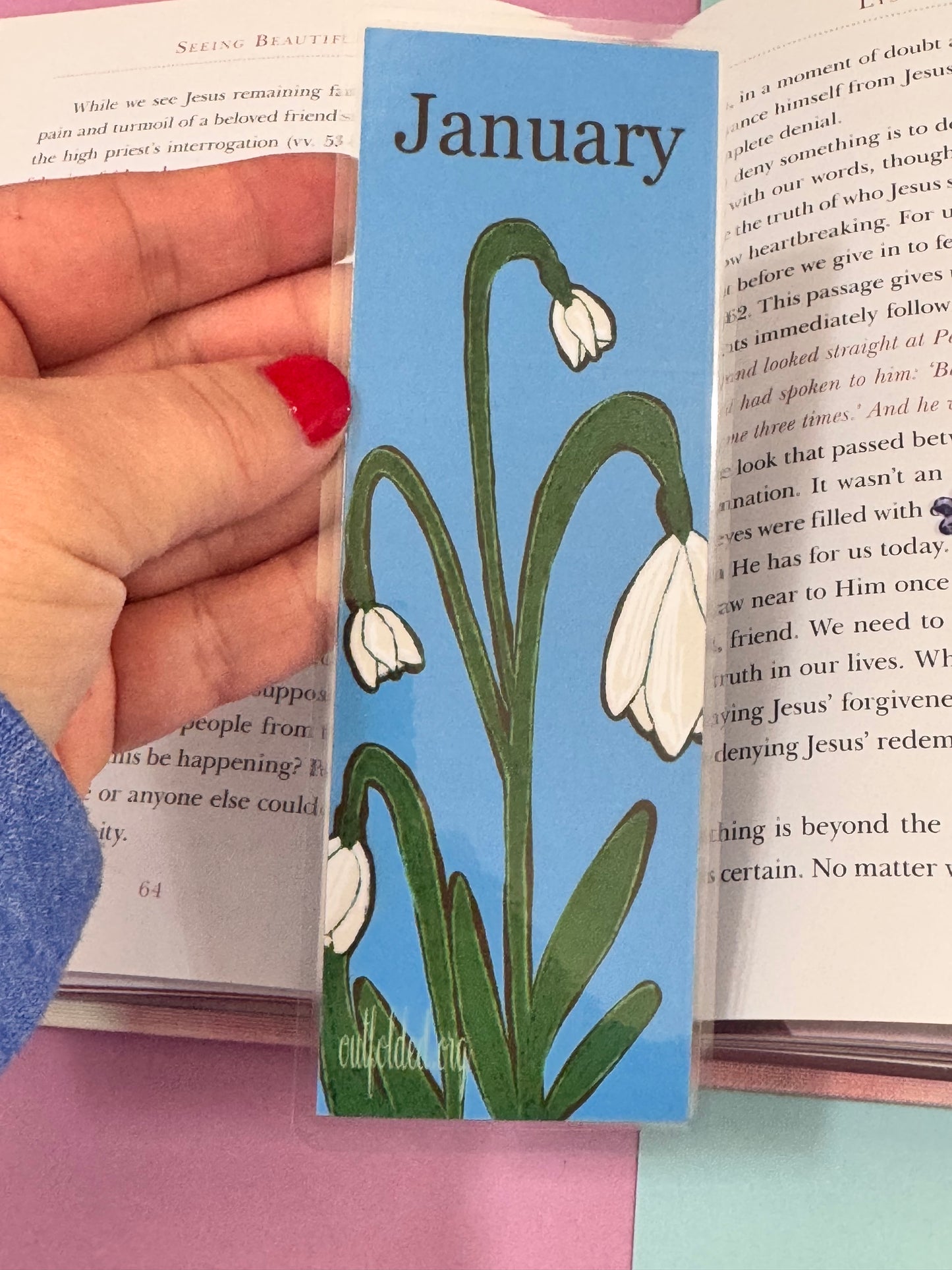 January Monthly Bookmarks, January Birth Flower - Snowdrops, Building A Snowman, Book Tropes - Winter Edition