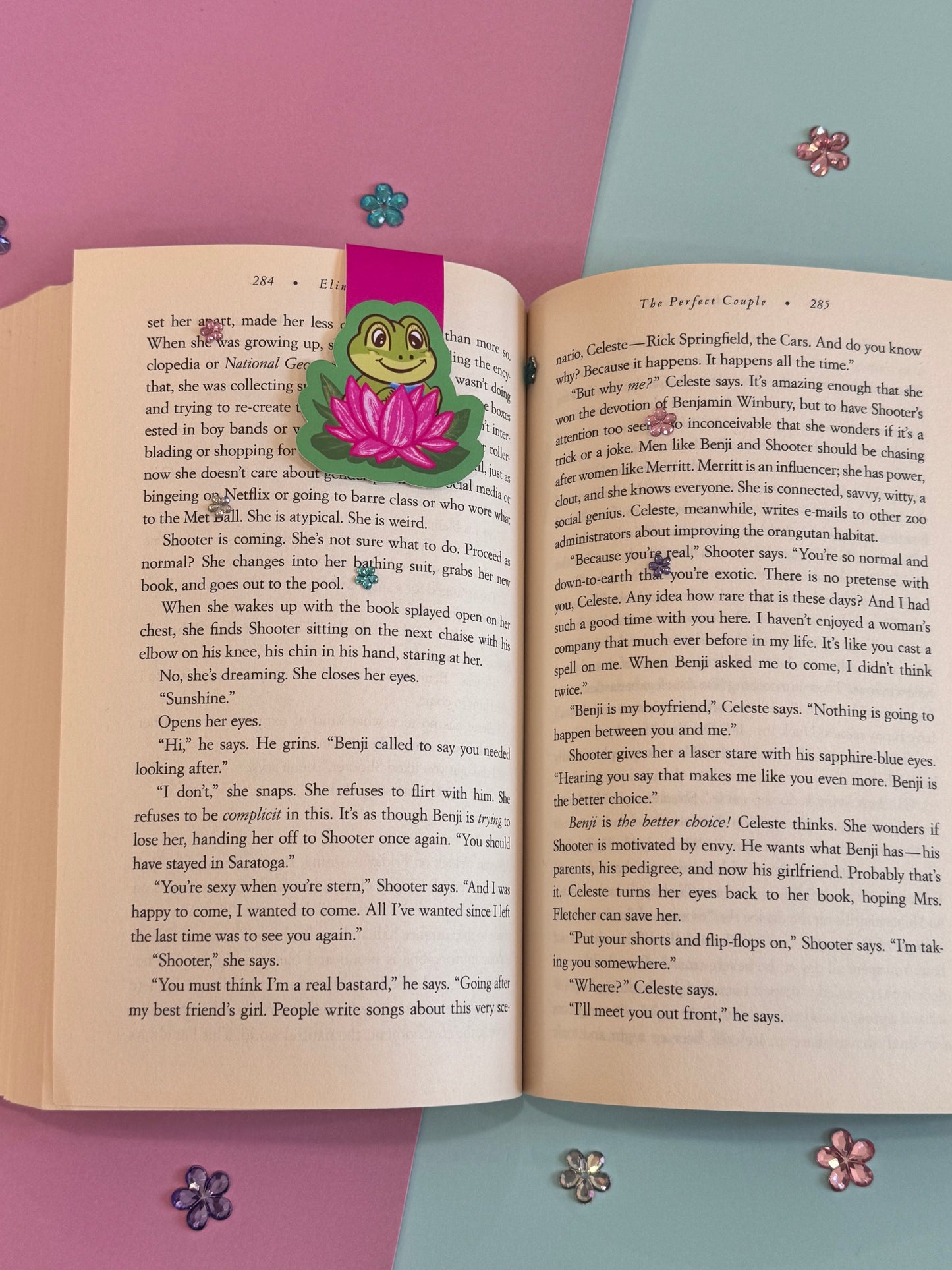 Cute Frog Reading On A Lily Pad Magnetic Bookmark For Readers