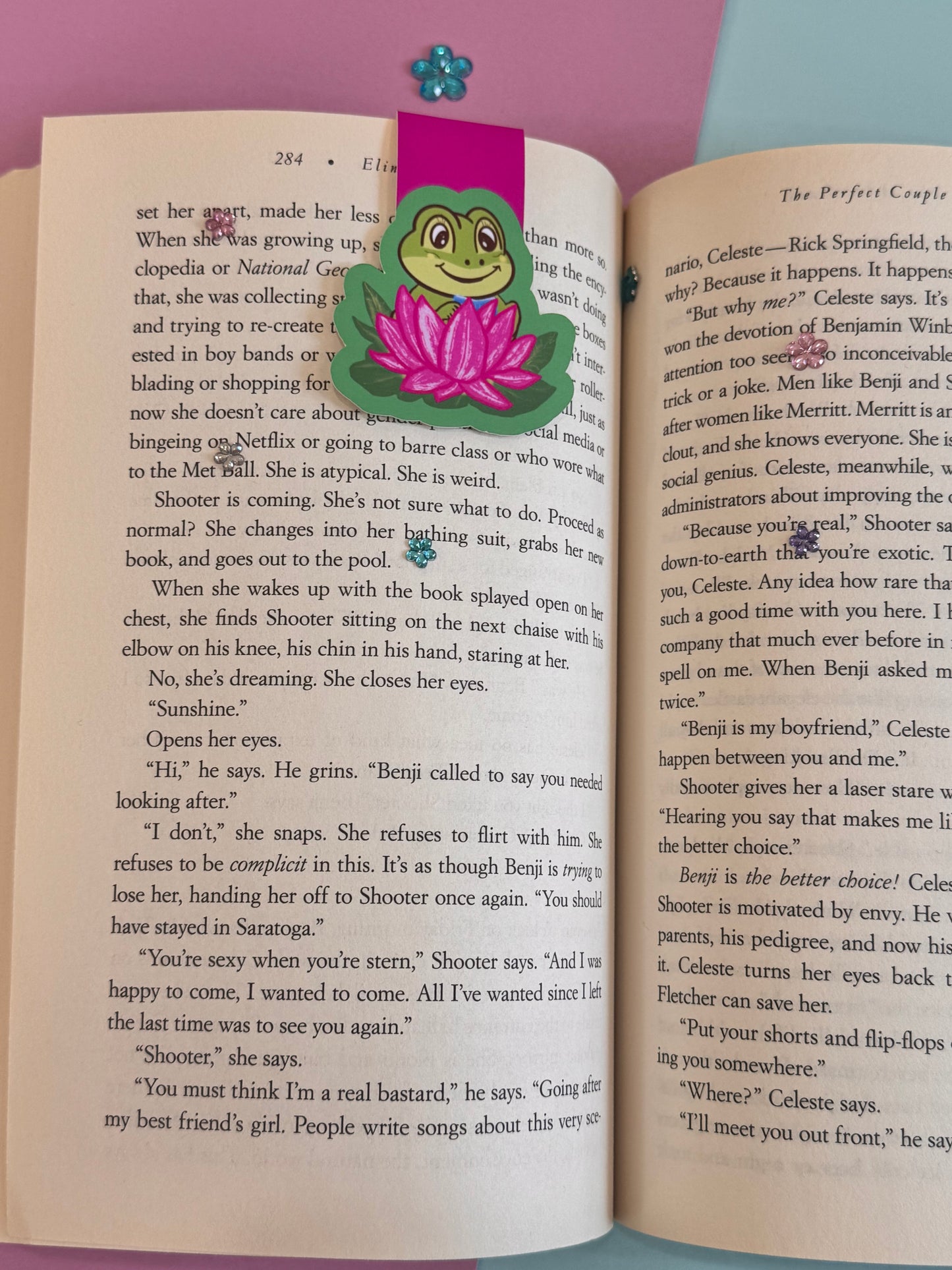Cute Frog Reading On A Lily Pad Magnetic Bookmark For Readers